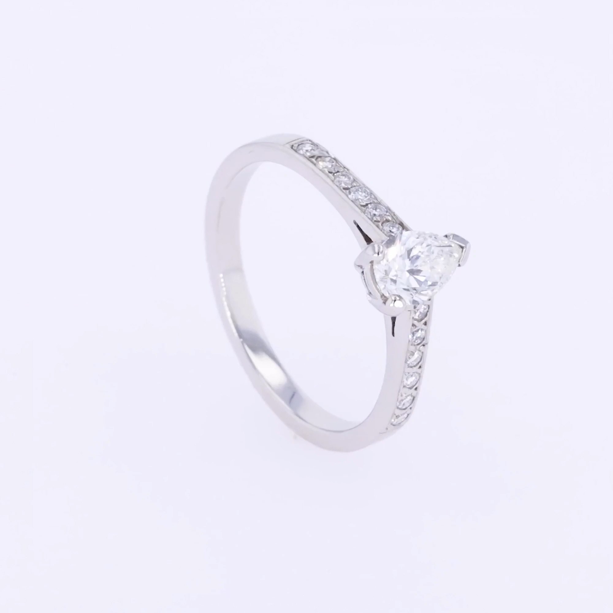 Pear Shaped 0.46ct Diamond Ring in Platinum