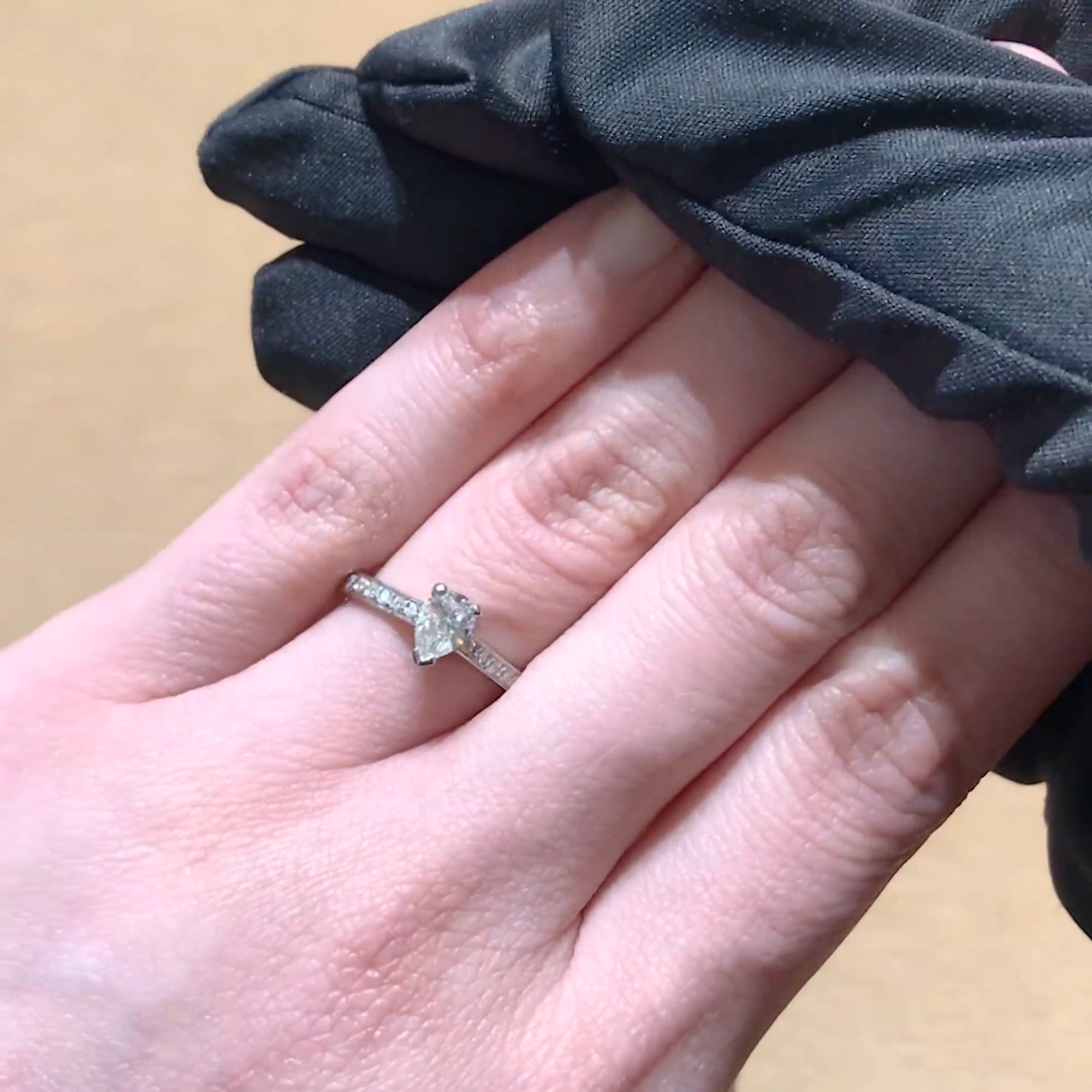 Pear Shaped 0.46ct Diamond Ring in Platinum