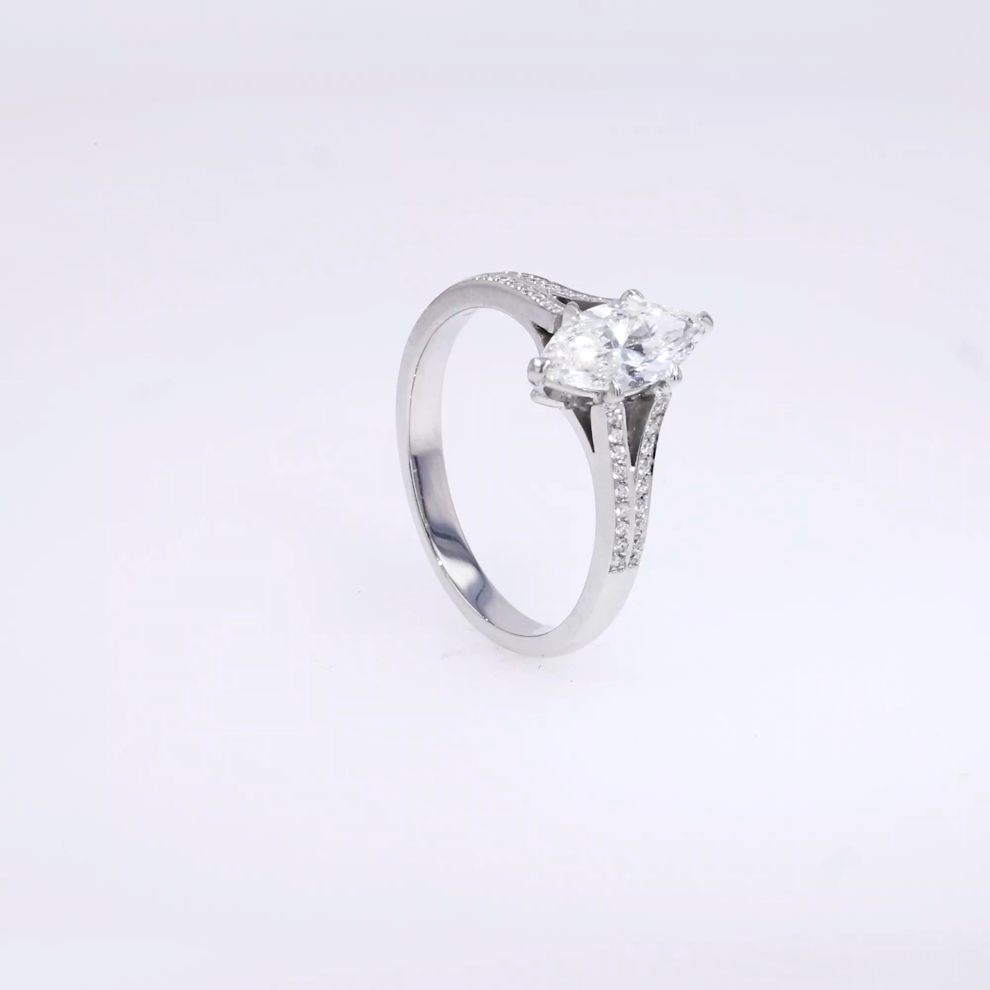 Imperial 0.91ct Marquise Cut Diamond Ring in Platinum