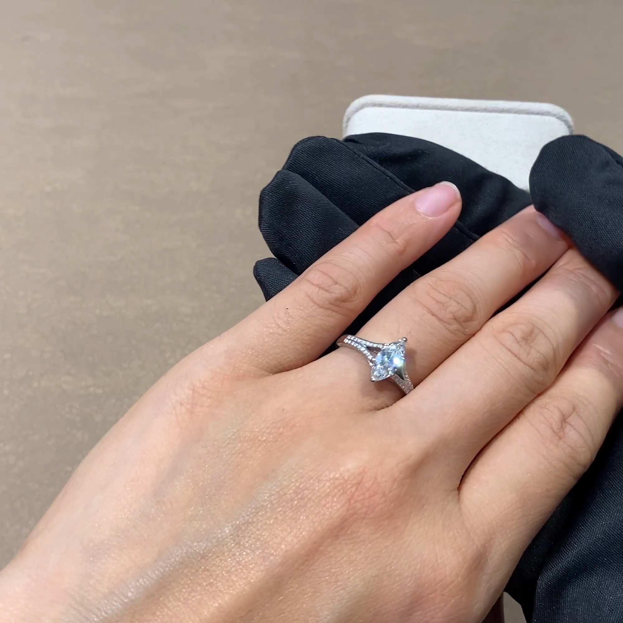 Imperial 0.91ct Marquise Cut Diamond Ring in Platinum