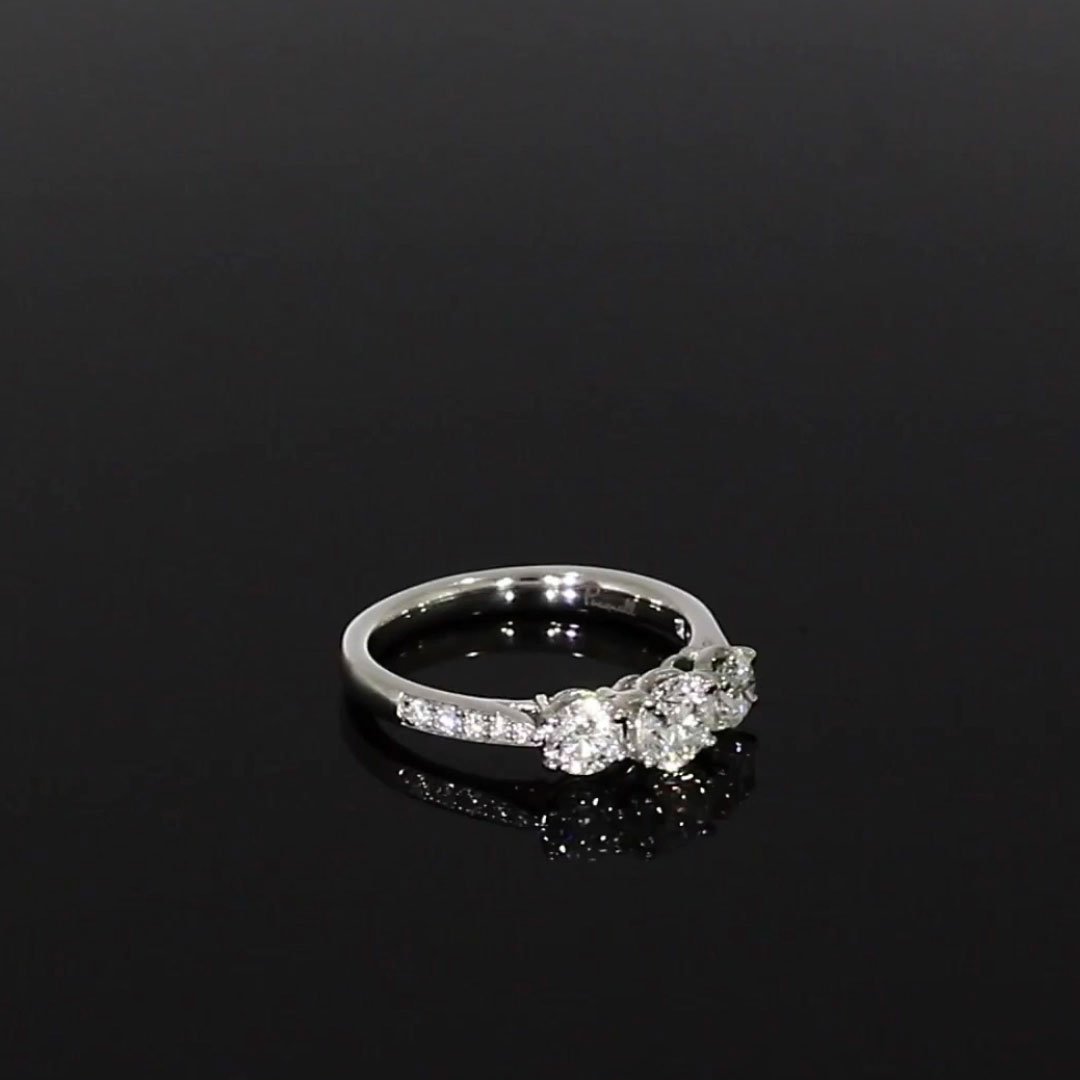 1.04CT Diamond Three-Stone Ring<br /> Platinum Duchess Setting