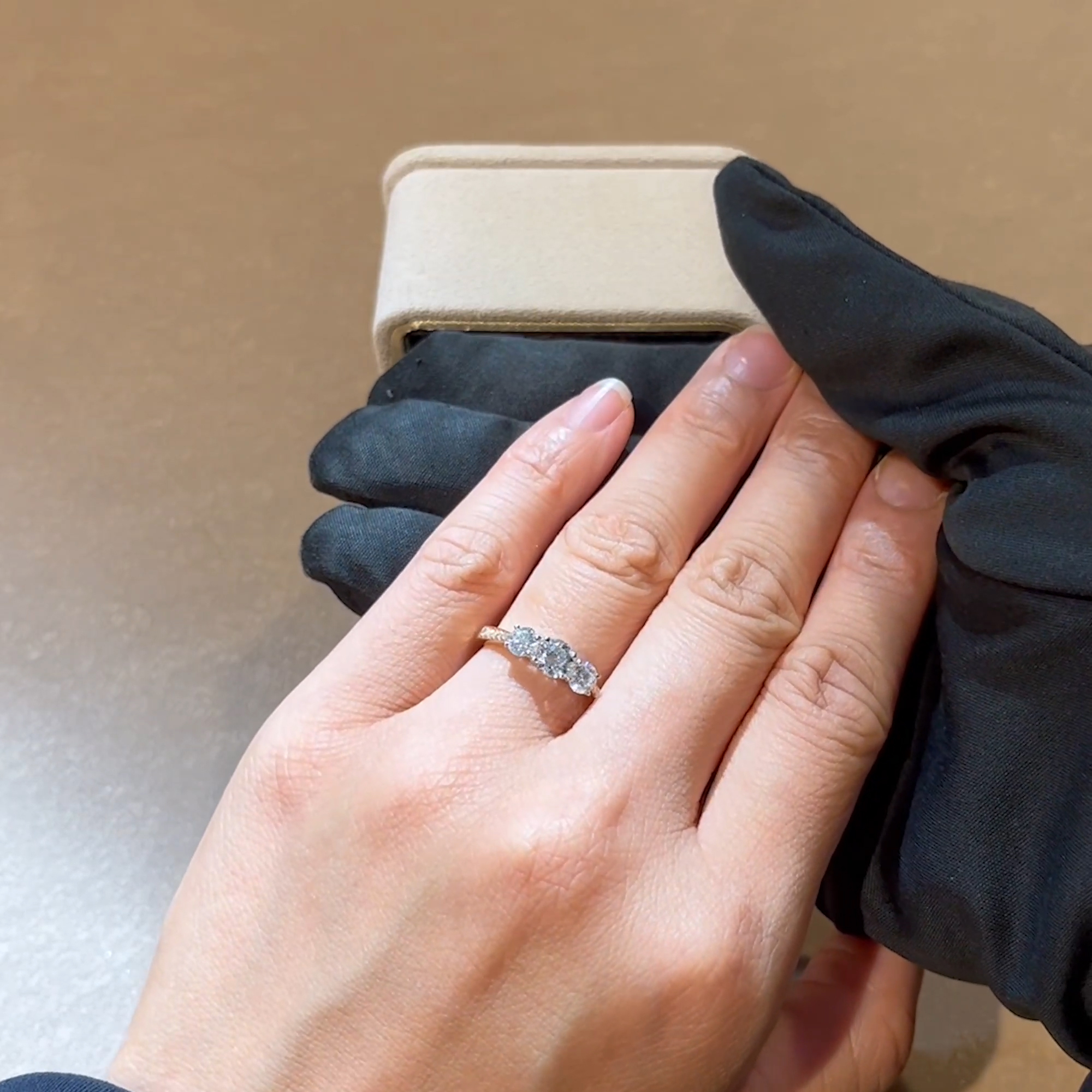 Duchess 1.00ct Diamond Three Stone Ring in 18ct Yellow Gold and Platinum