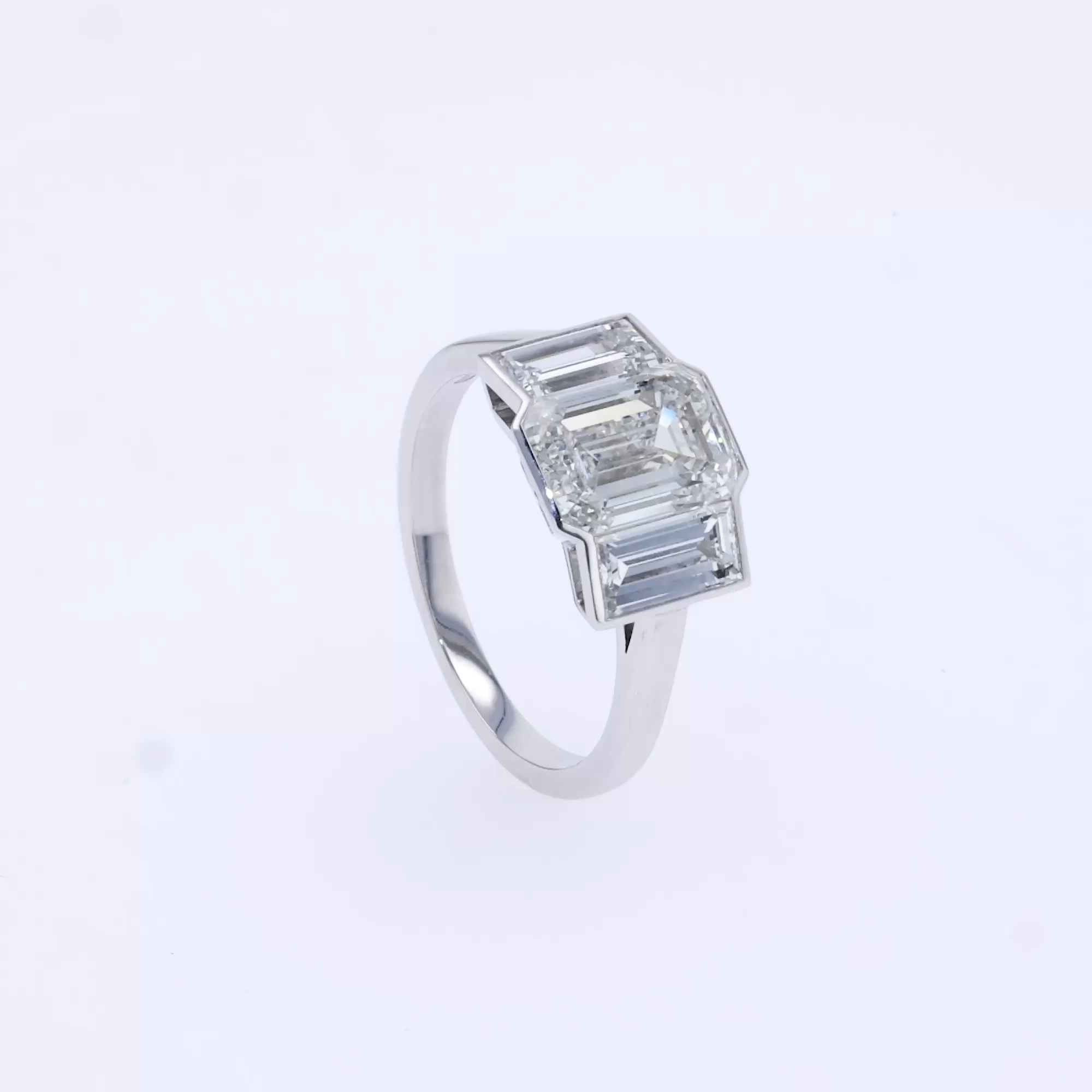 Kingdom 3.58ct Diamond Three Stone Ring in Platinum