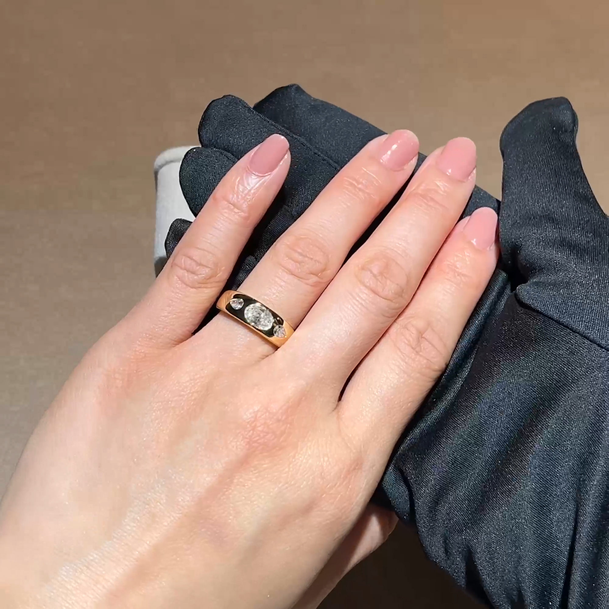 Stellar 0.70ct Oval Cut Diamond Bombé Ring in 18ct Yellow Gold 