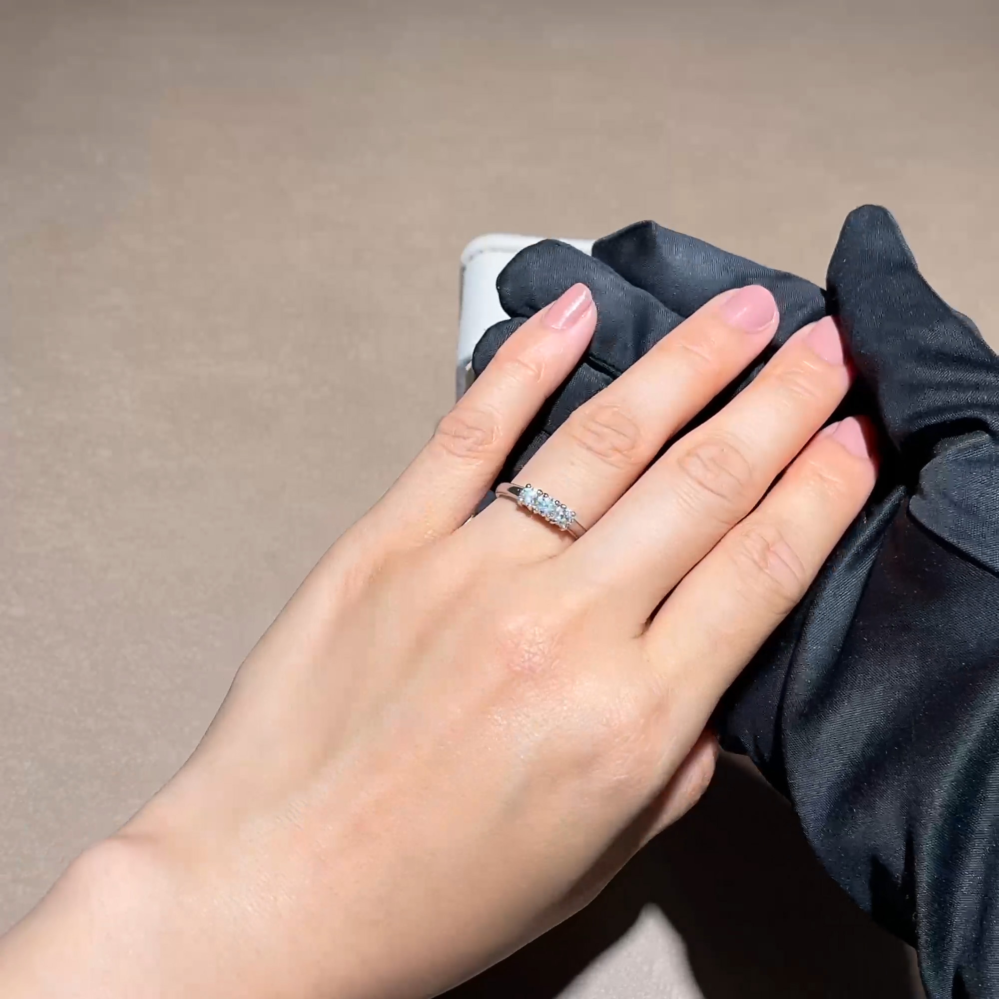 Brilliant Cut 0.49ct Diamond Three Stone Ring in Platinum