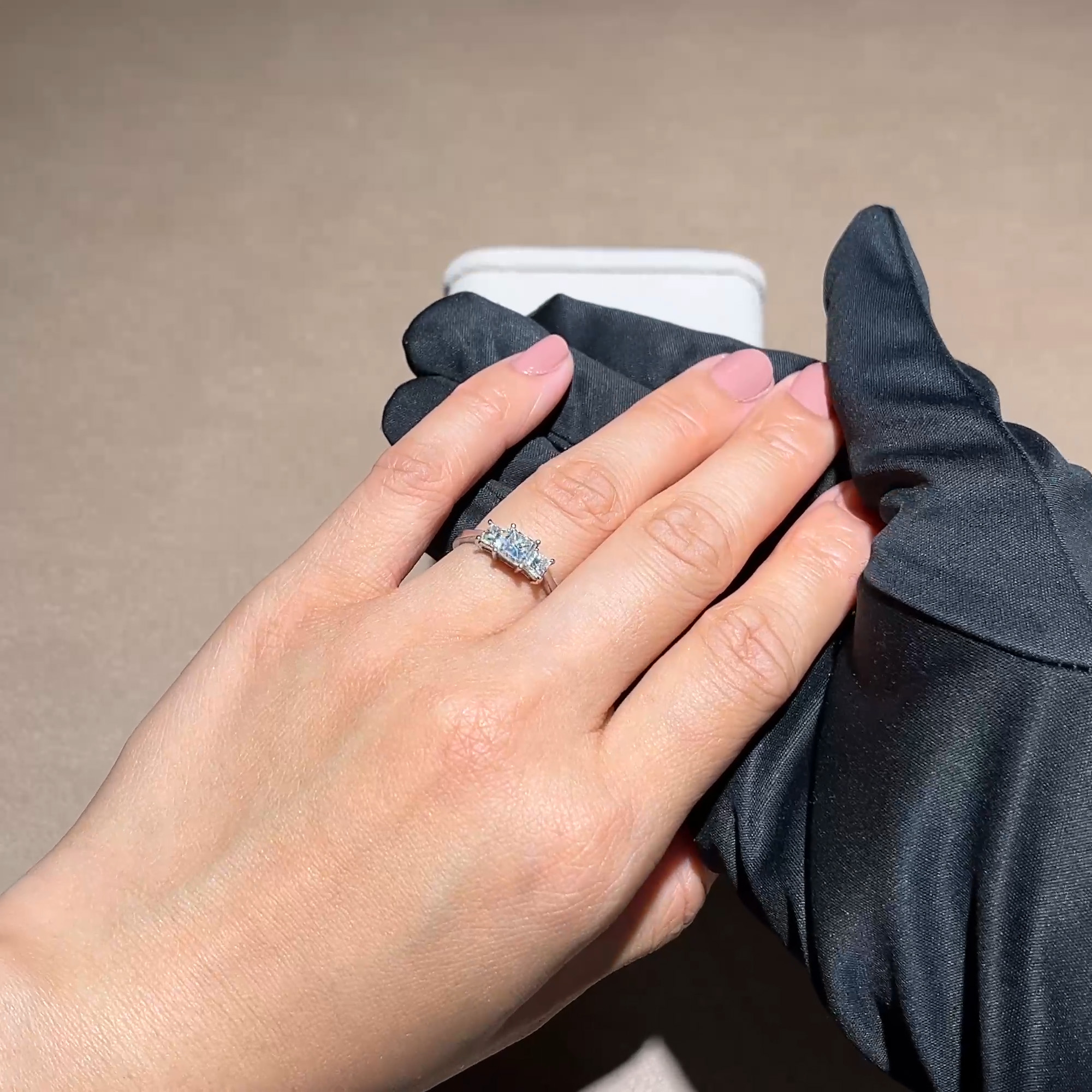 Princess Cut 1.20ct Diamond Three Stone Ring in Platinum
