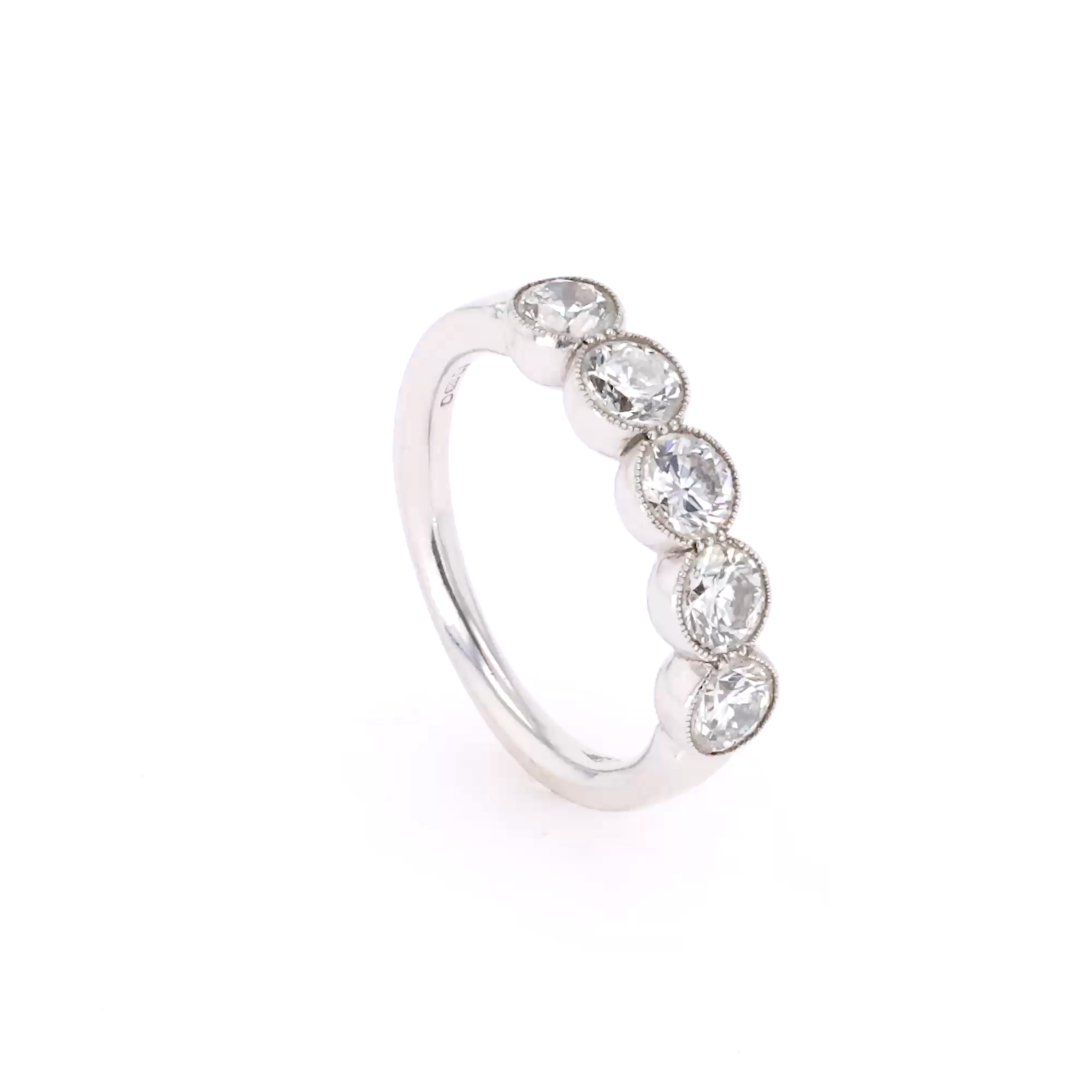 Brilliant Cut 1.56ct Diamond Five Stone Ring in 18ct White Gold