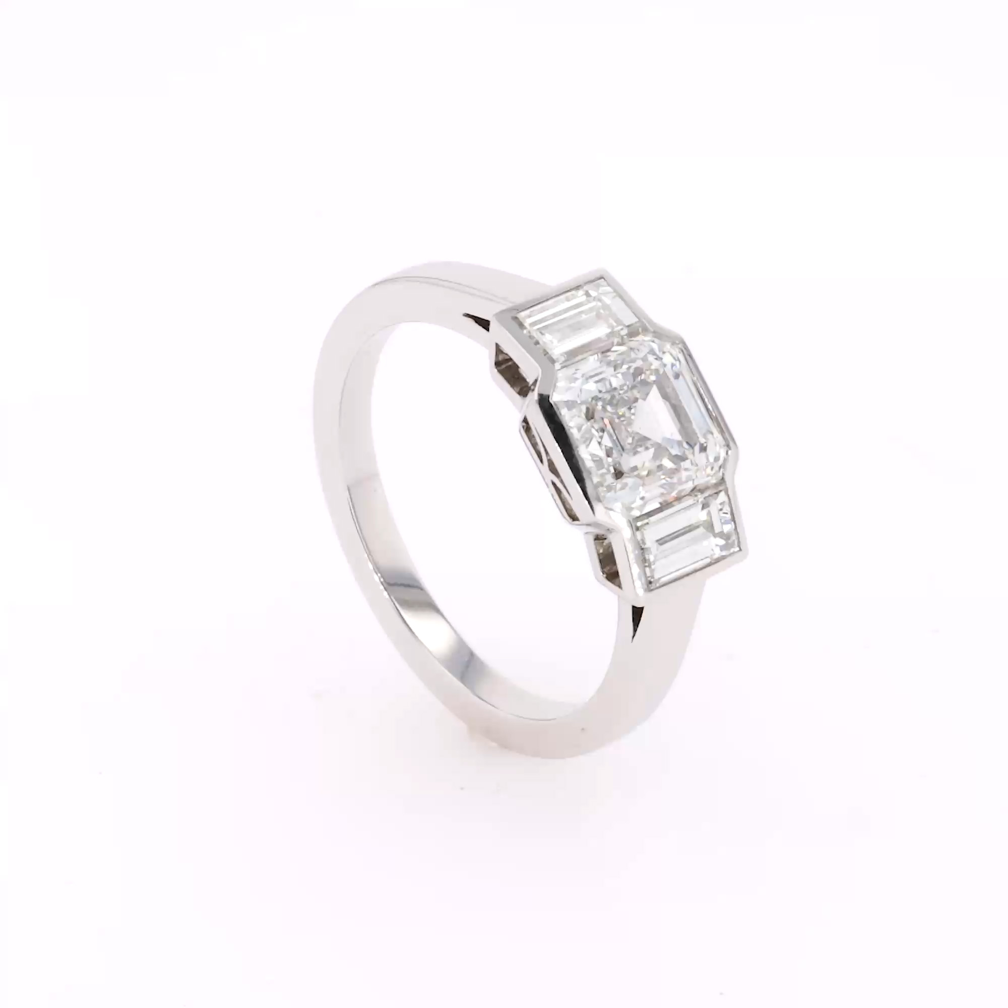 Kingdom 2.41ct Diamond Three Stone Ring in Platinum