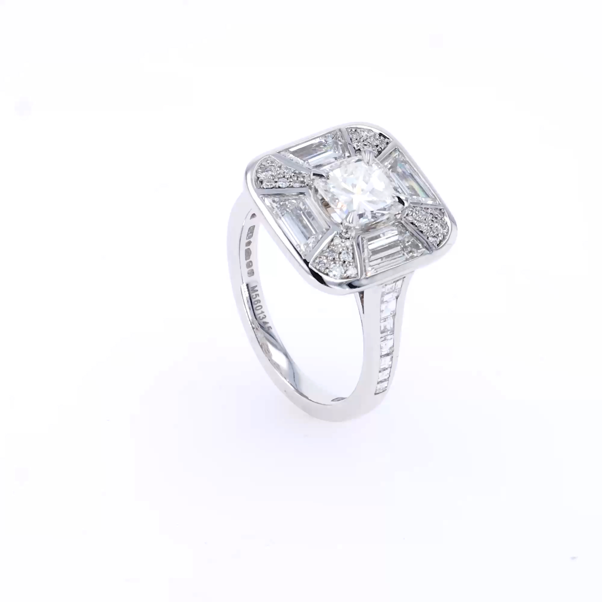 Coronation Setting 1.20ct Cushion Cut Diamond Ring in Platinum