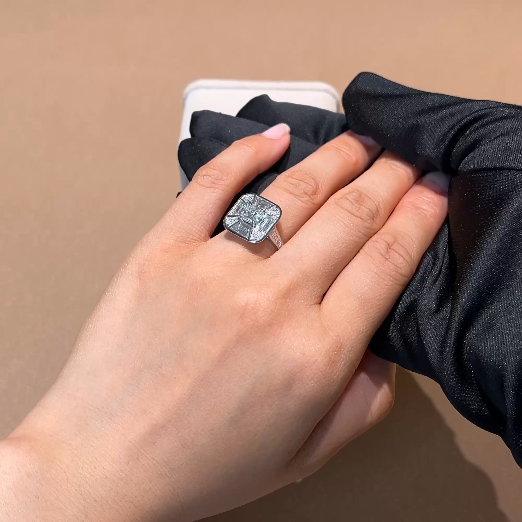 Coronation Setting 1.20ct Cushion Cut Diamond Ring in Platinum