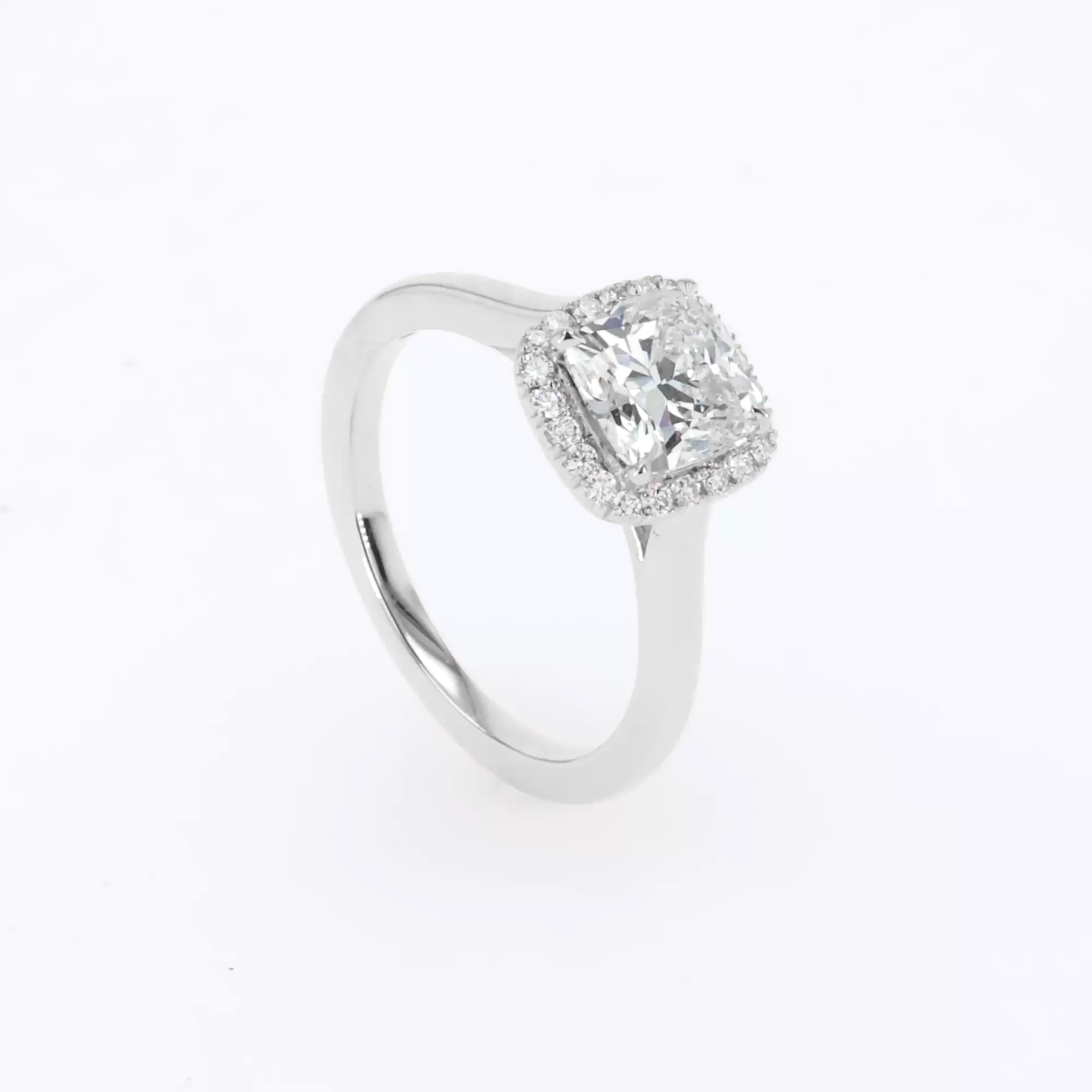 Celestial 1.53ct Cushion Cut Diamond Cluster Ring in Platinum