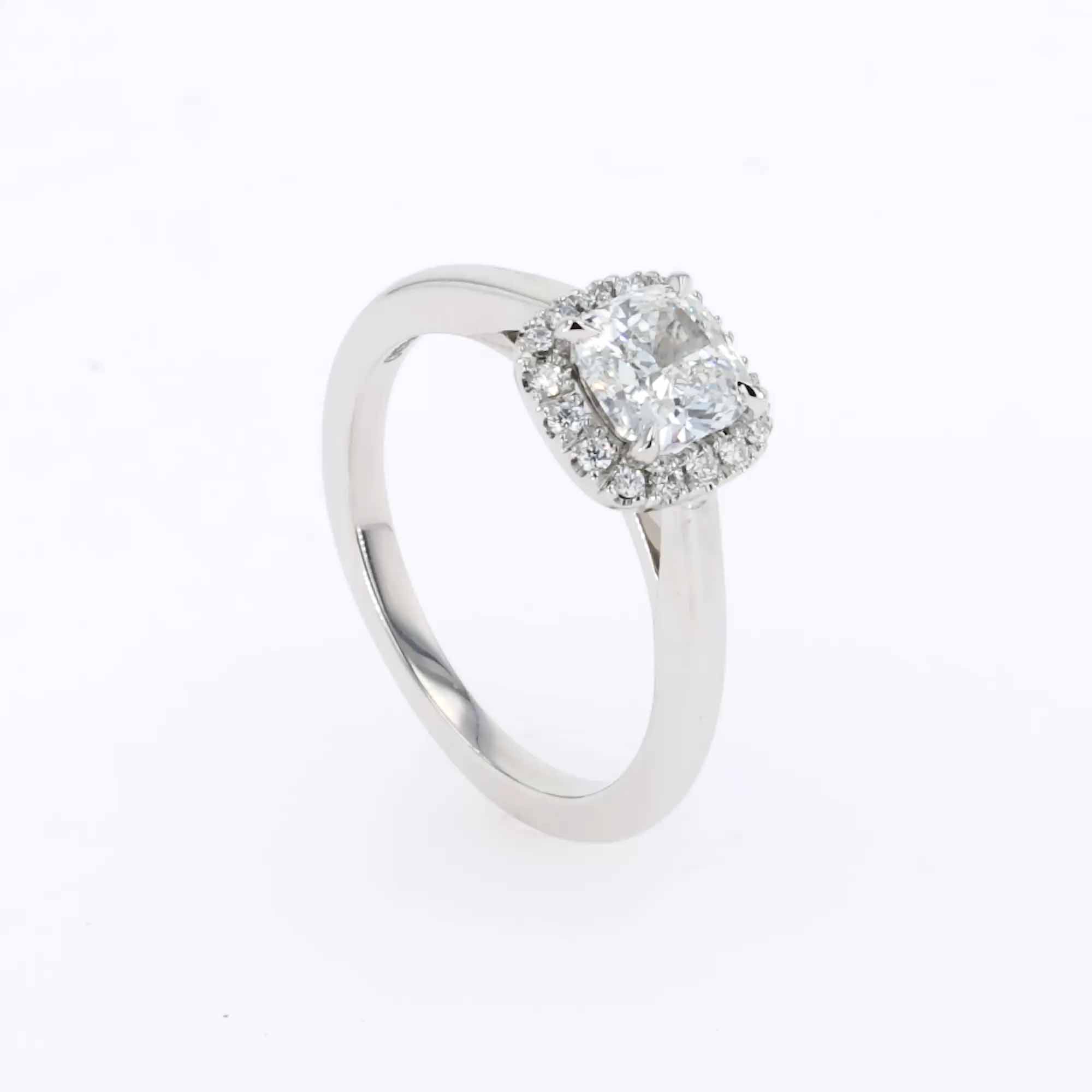 Celestial 1.06ct Cushion Cut Diamond Cluster Ring in Platinum