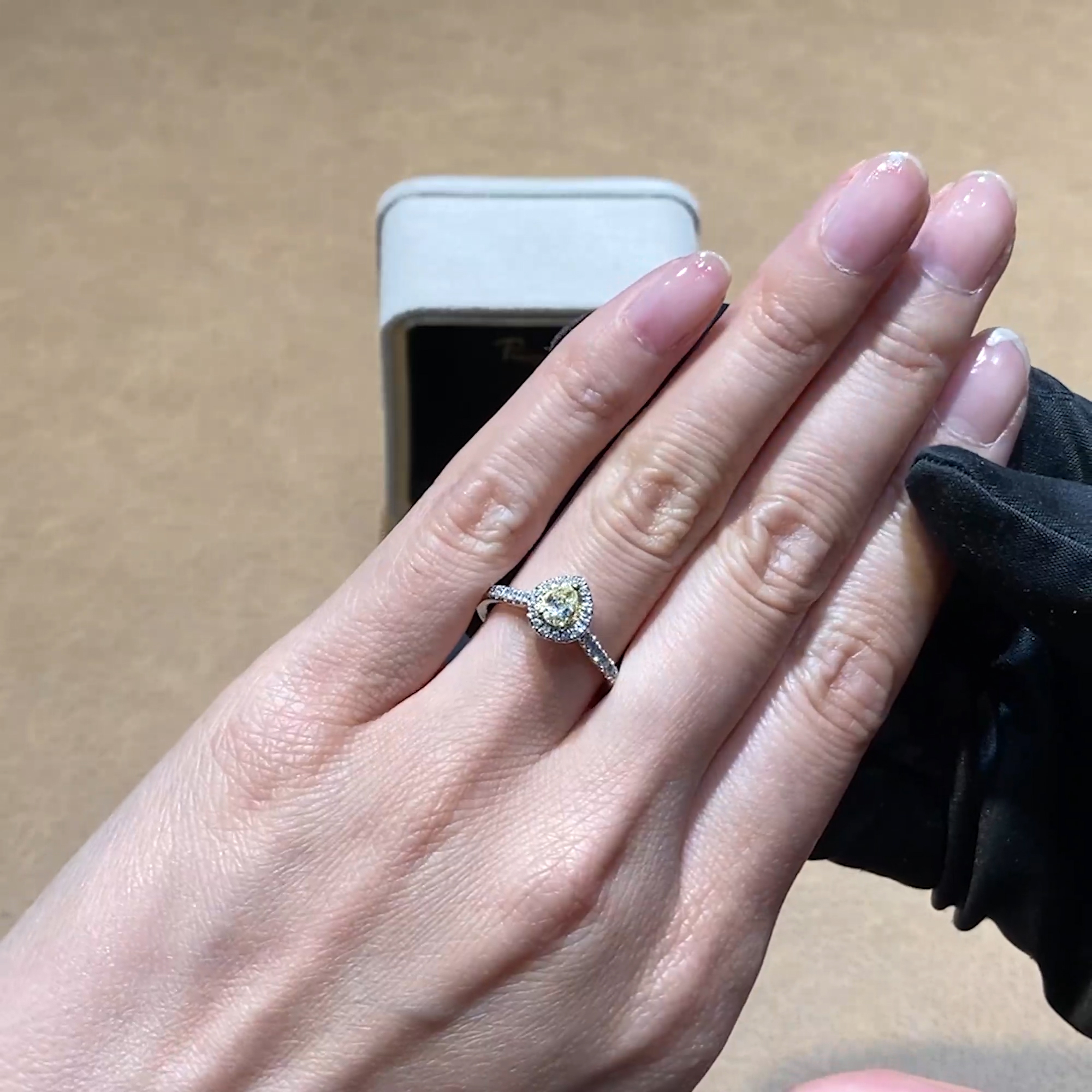 Celestial 0.31ct Fancy Light Yellow Diamond Cluster Ring in Platinum and 18ct Yellow Gold