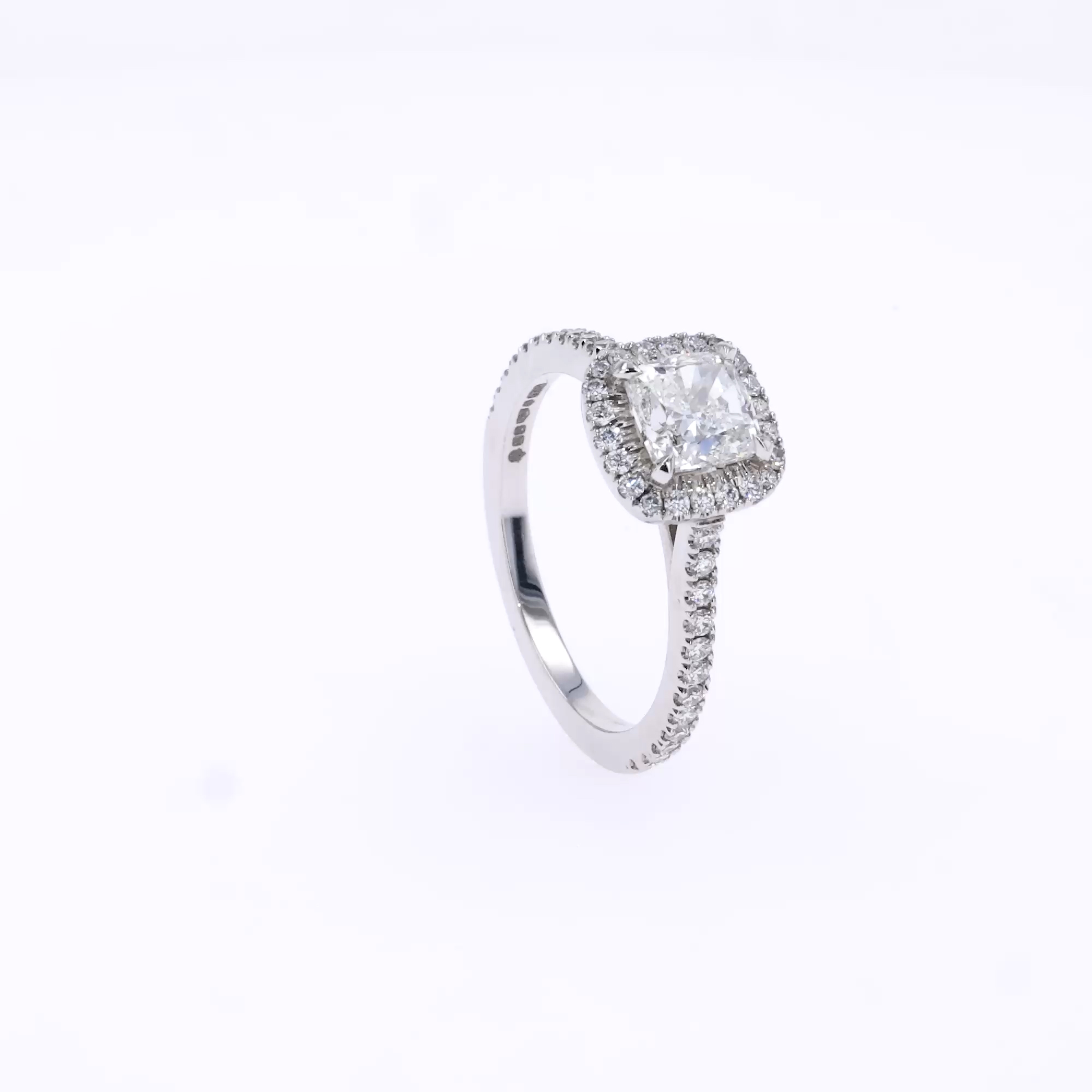 Celestial 1.20ct Cushion Cut Diamond Cluster Ring in Platinum