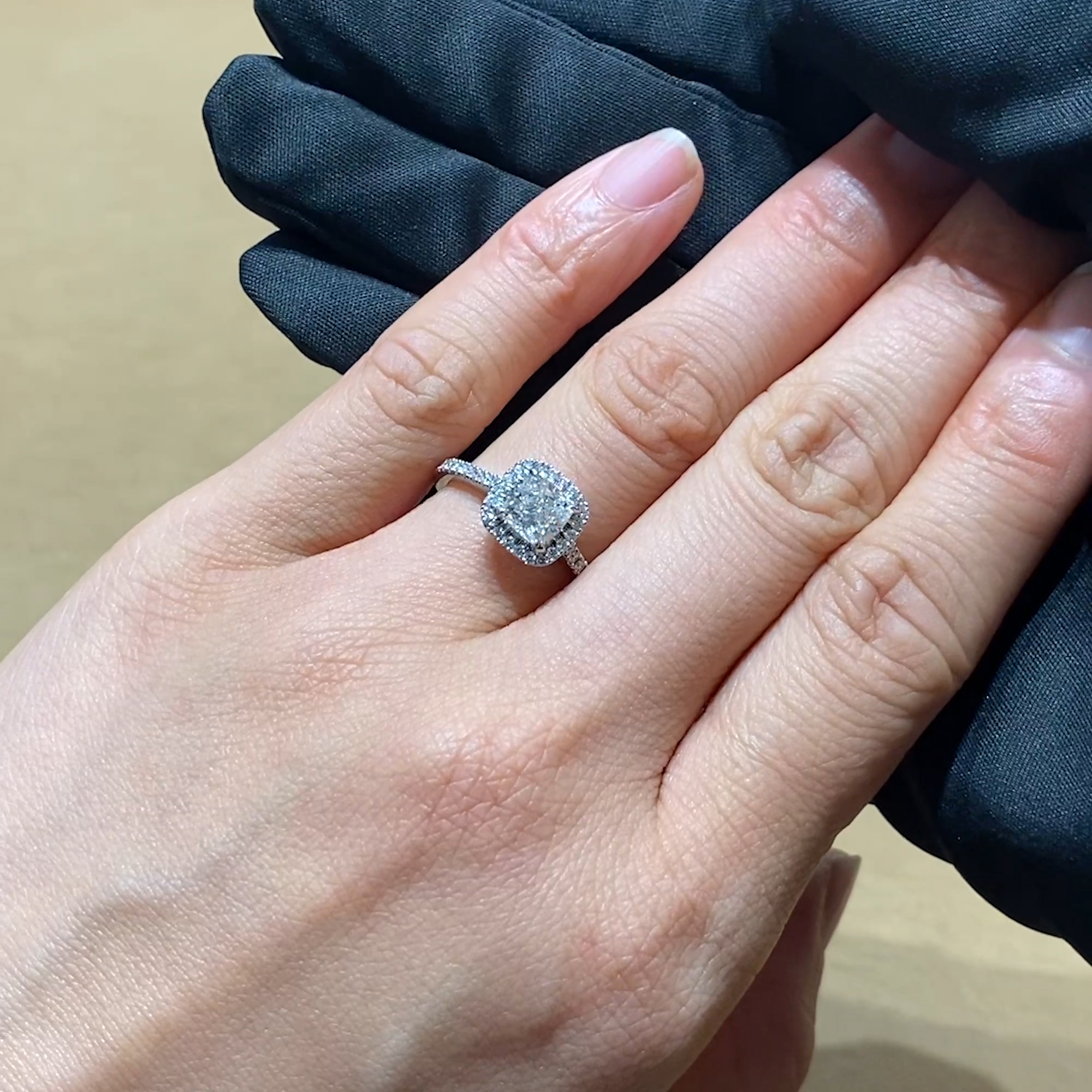 Celestial 1.20ct Cushion Cut Diamond Cluster Ring in Platinum