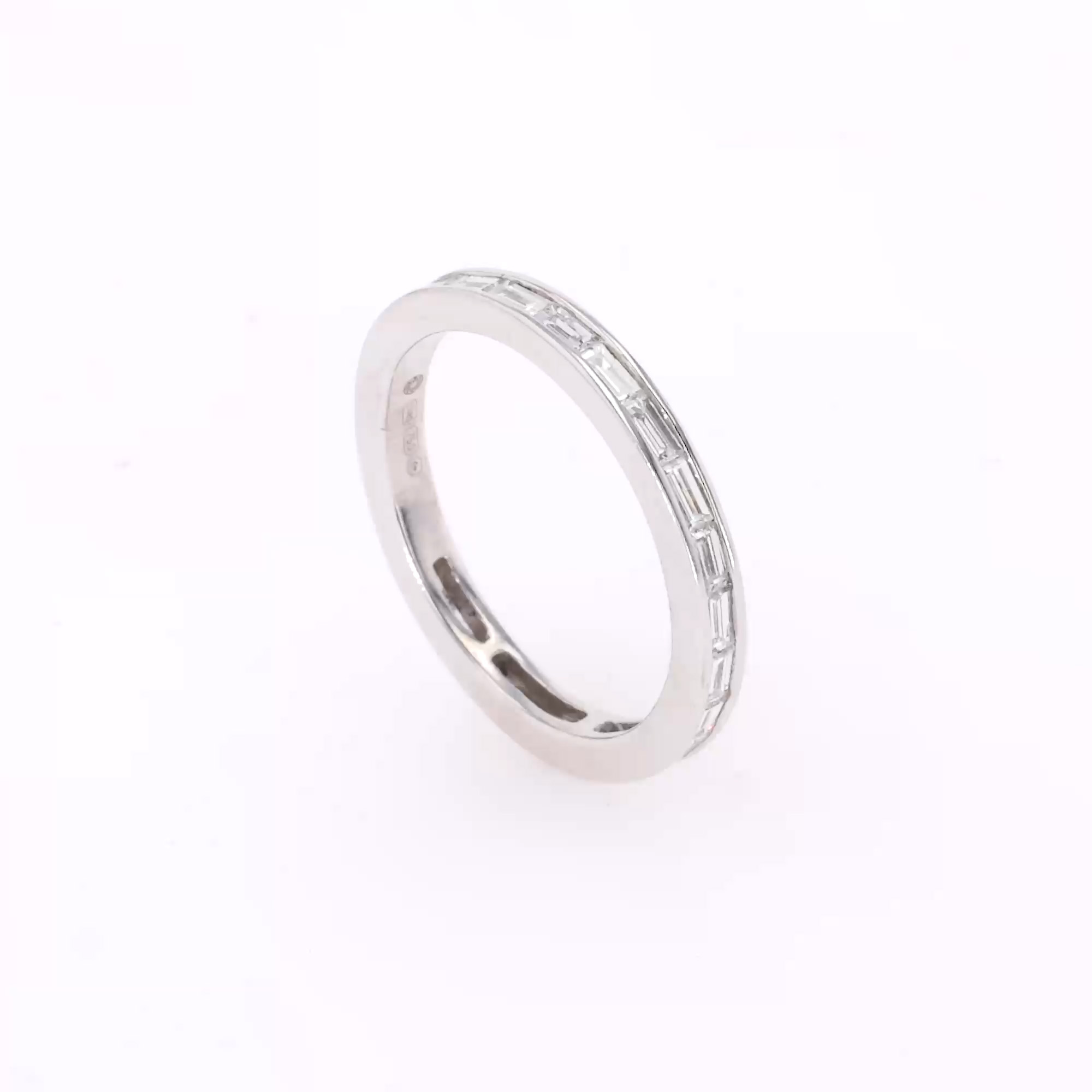 Baguette Cut 0.86ct Diamond Full Eternity Ring in 18ct White Gold