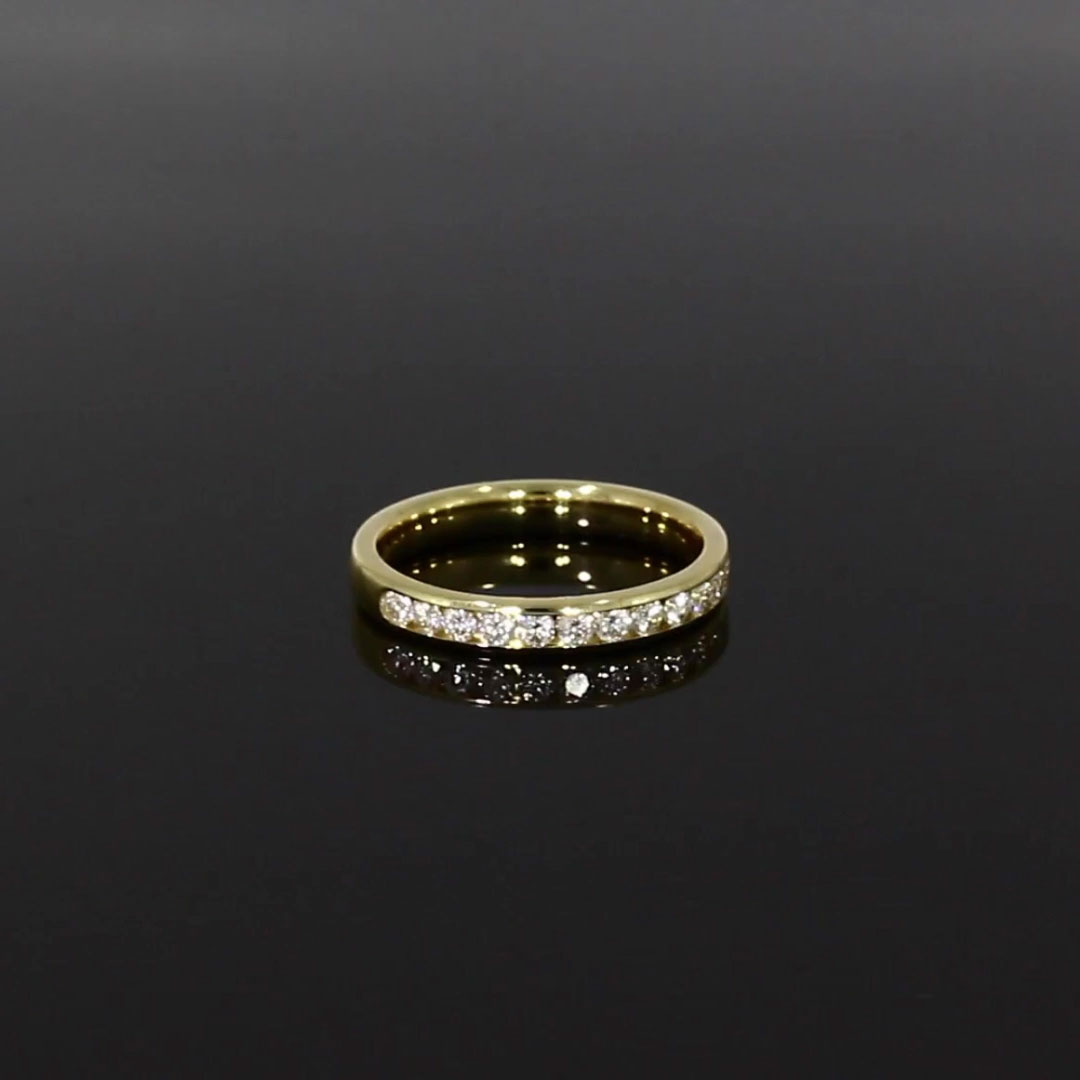 Brilliant Cut Diamond Half Eternity Ring 0.45ct in 18ct Yellow Gold