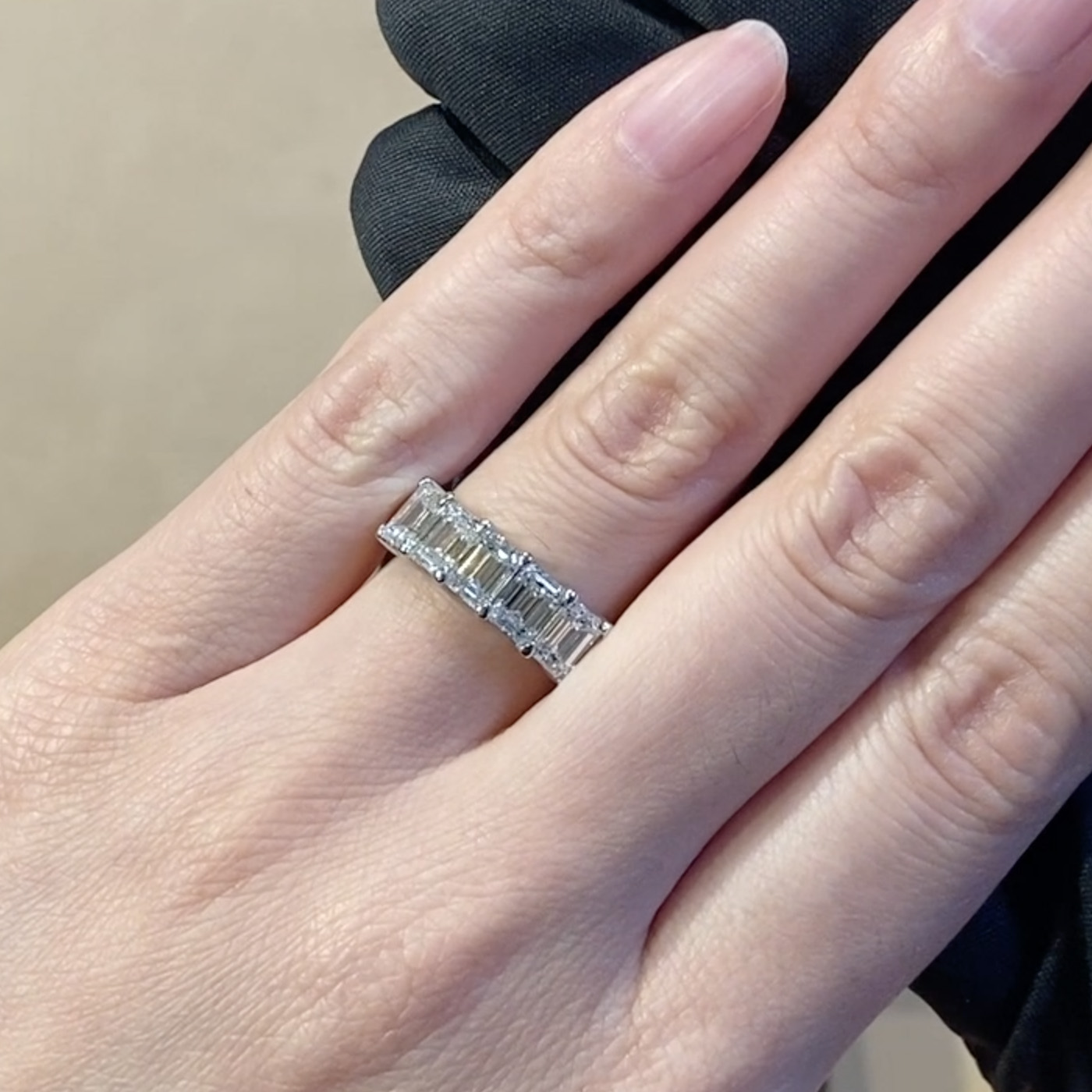 Emerald Cut Five Stone Diamond Ring 3.00ct in Platinum