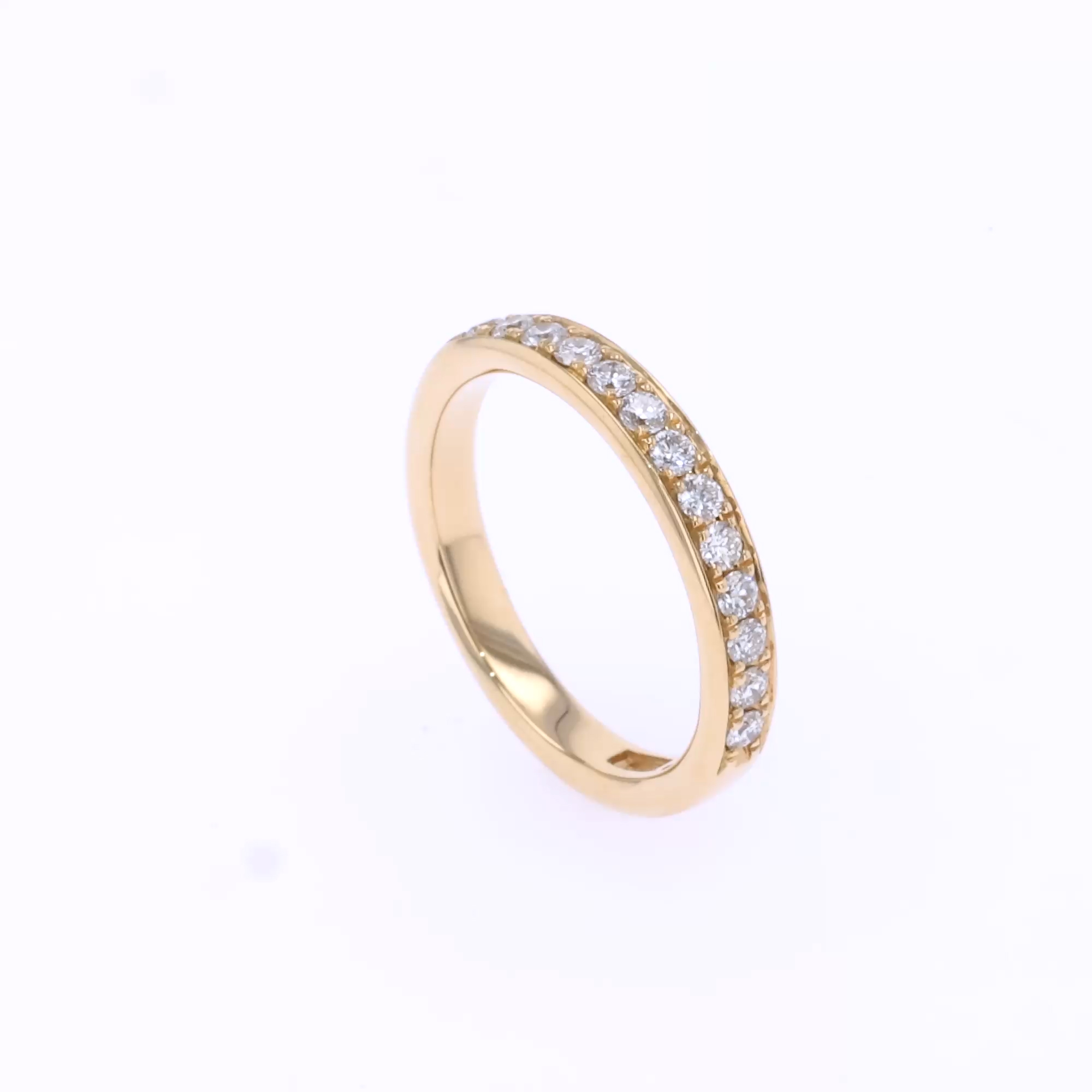 Brilliant Cut Diamond Half Eternity Ring 0.43ct in 18ct Yellow Gold