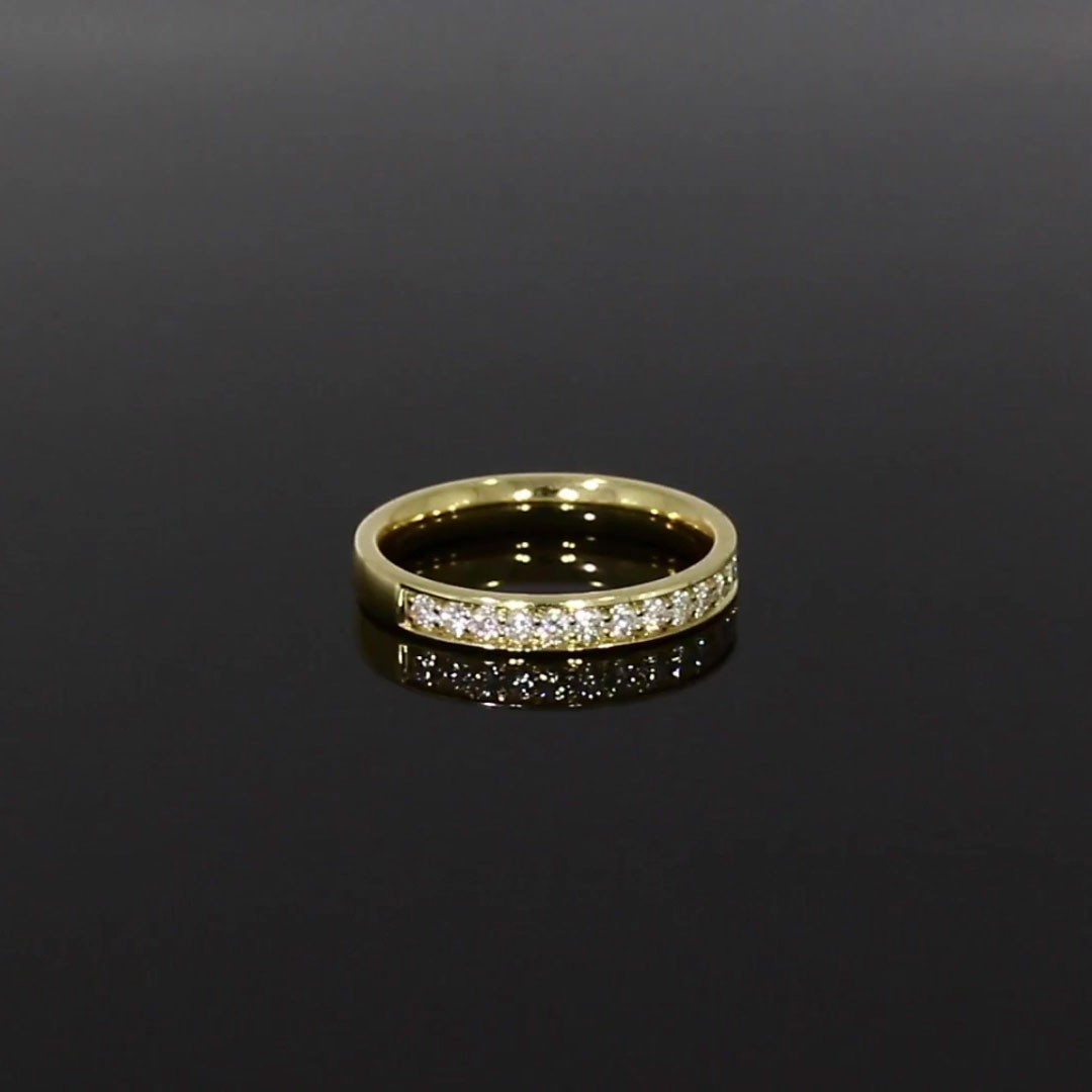 Brilliant Cut 0.40ct Diamond Half Eternity Ring in 18ct Yellow Gold