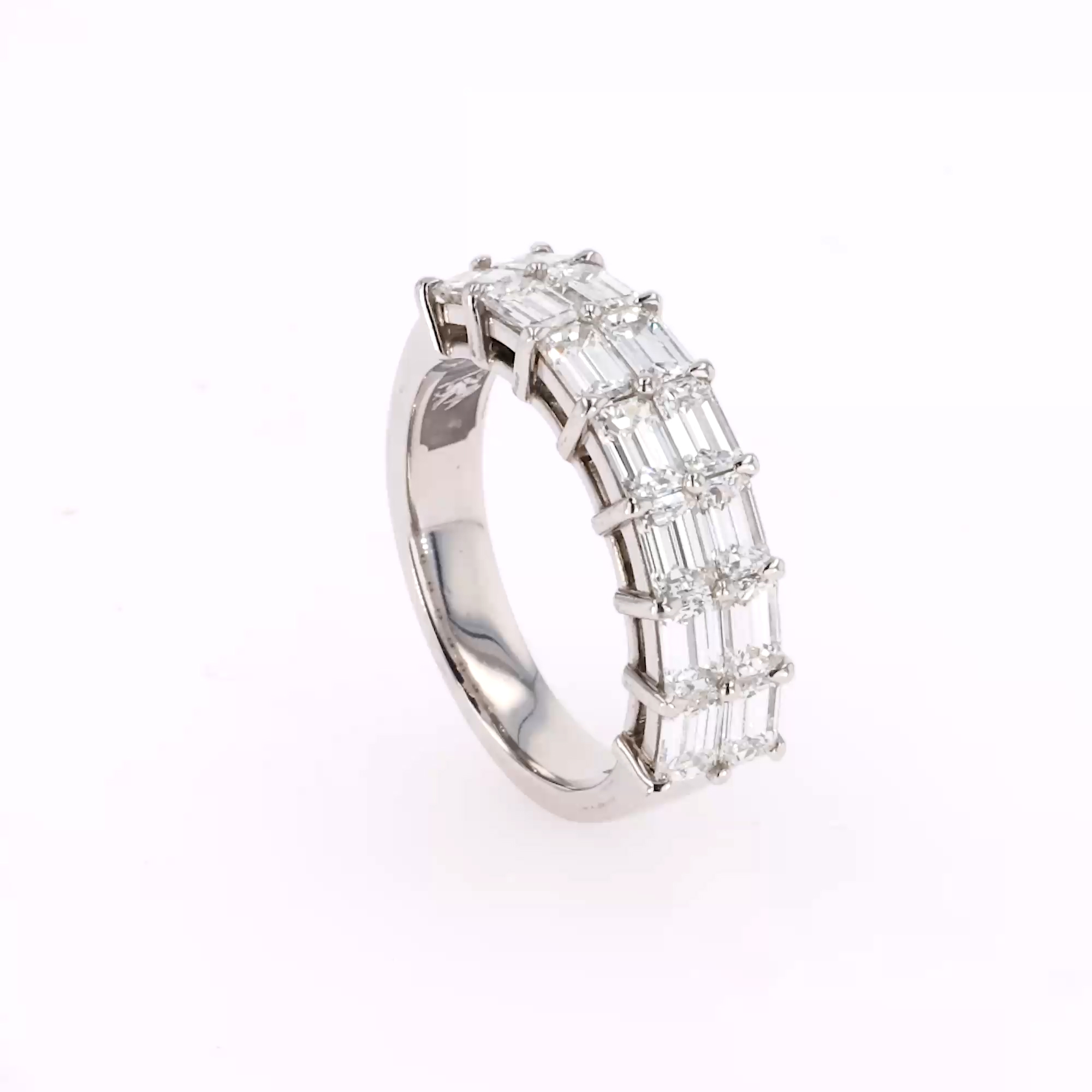 Baguette Cut 2.26ct Diamond Two Row Ring in Platinum