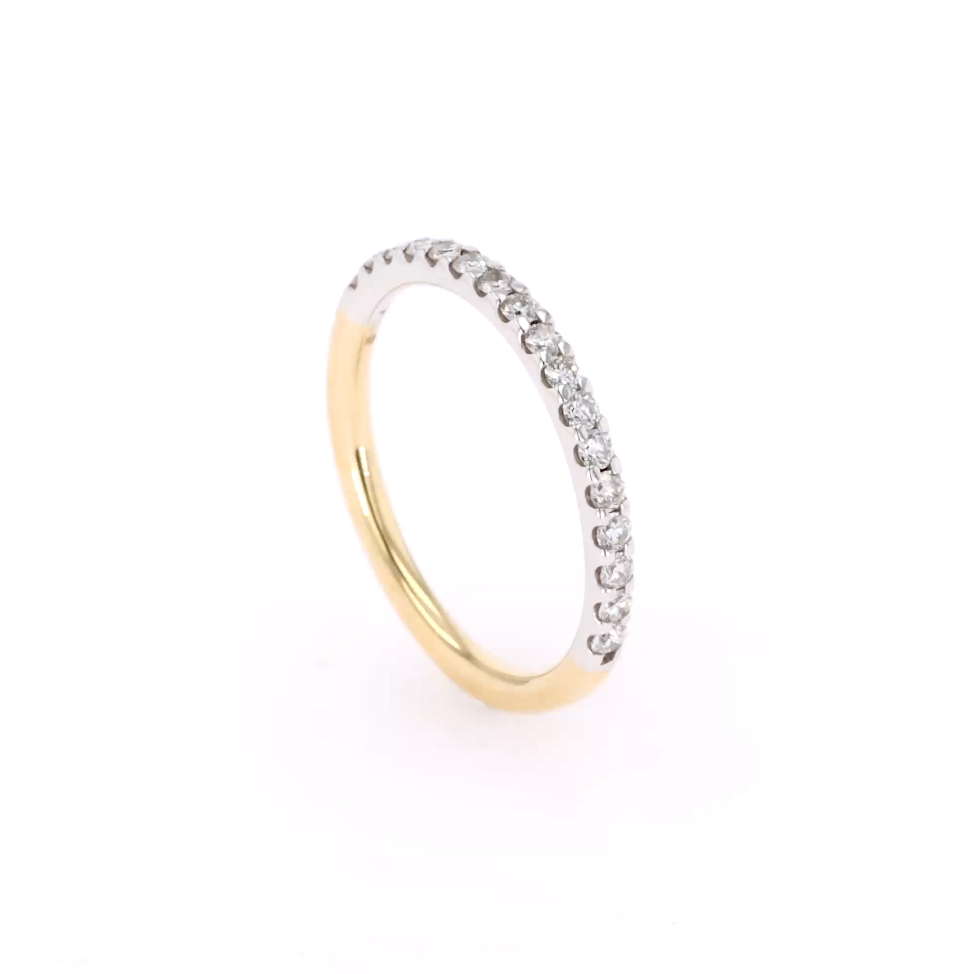 Brilliant Cut 0.33ct Diamond Half Eternity Ring in 18ct Yellow and White Gold