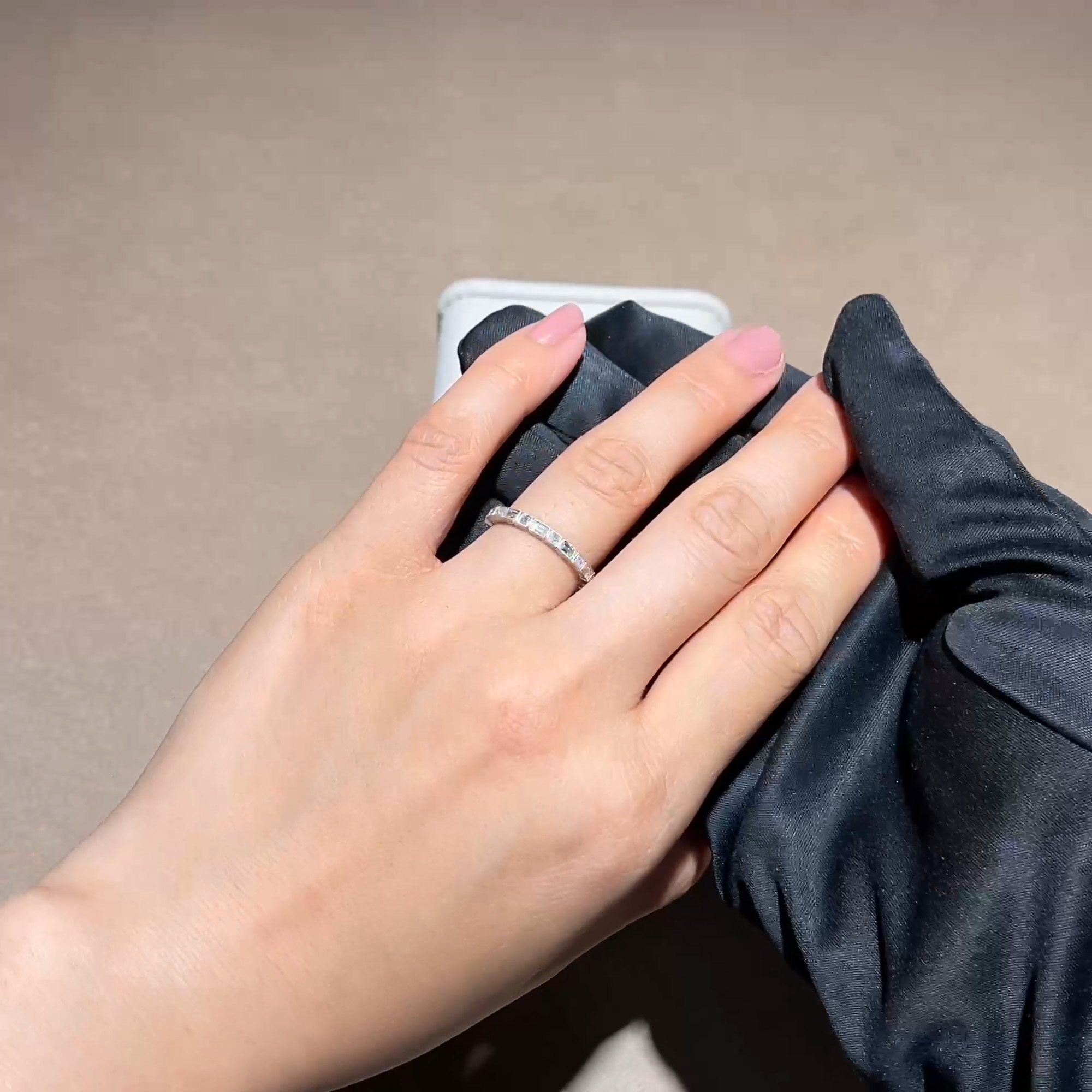 Baguette and Square Cut 0.60ct Diamond Full Eternity Ring in 18ct White Gold