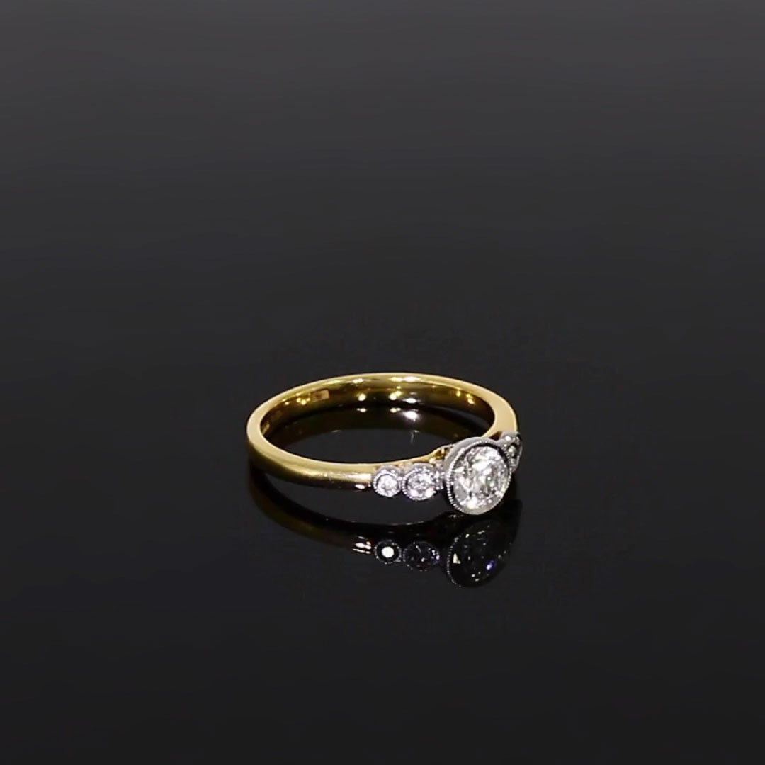 0.41CT Diamond Solitaire Ring<br /> Yellow Gold and Platinum Celia Setting