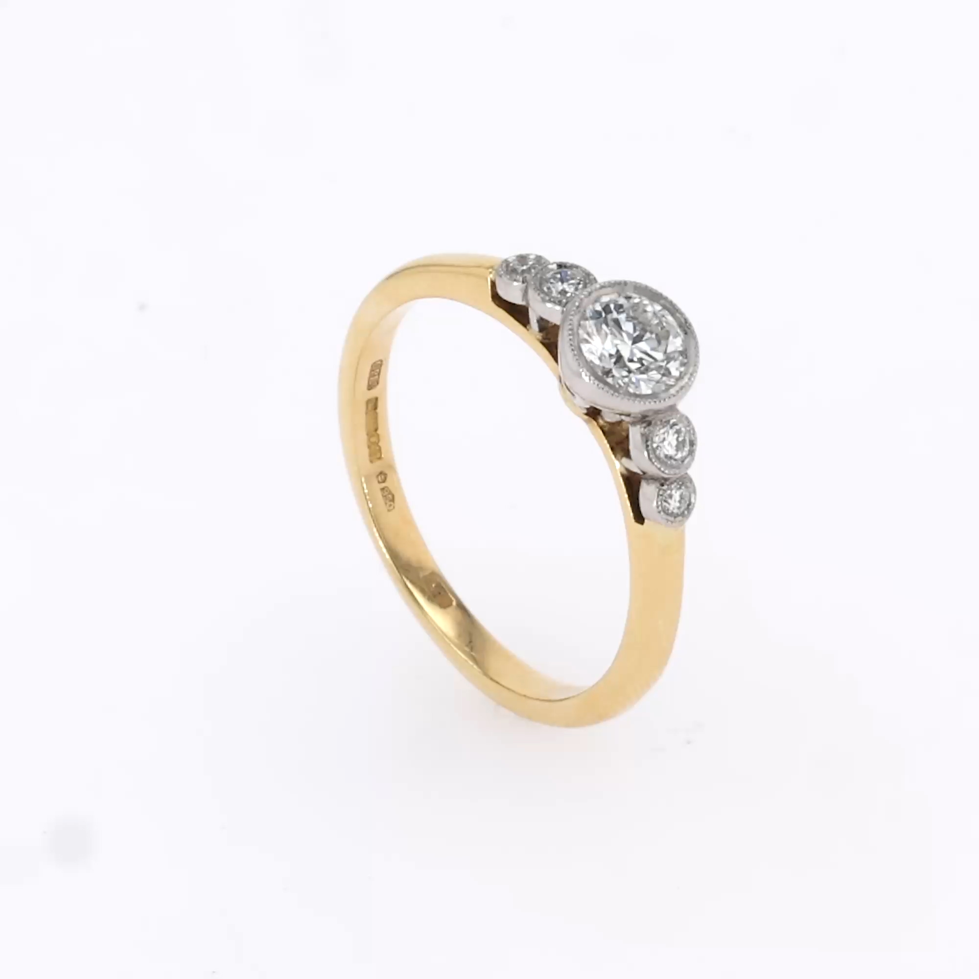 Celia 0.41ct Brilliant Cut Diamond Ring in 18ct Yellow Gold and Platinum