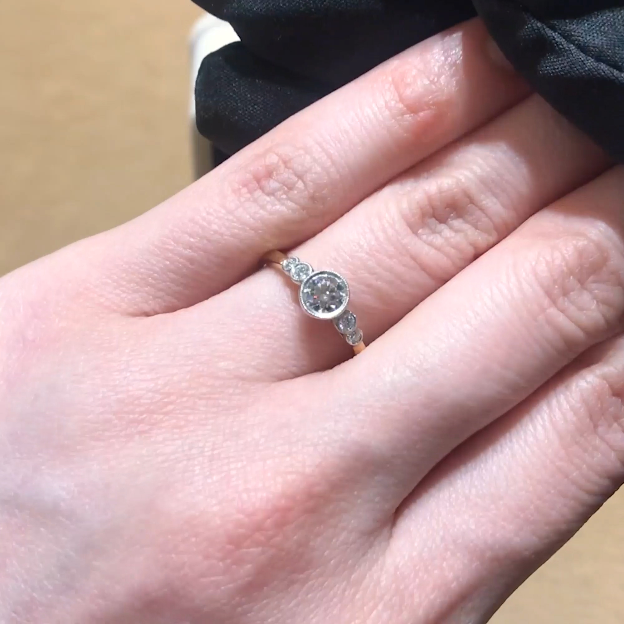 Celia 0.41ct Brilliant Cut Diamond Ring in 18ct Yellow Gold and Platinum
