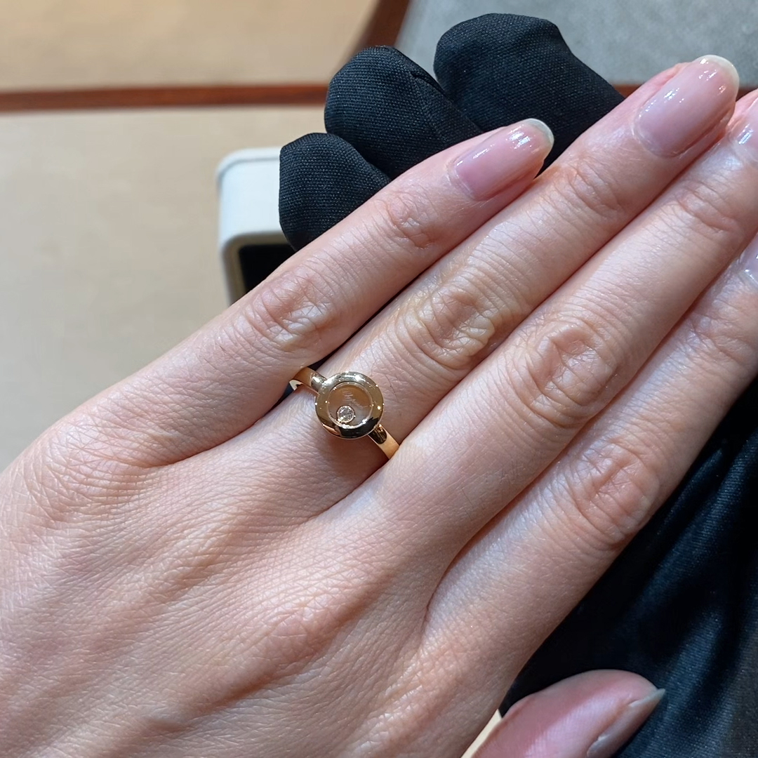 Chopard Happy Diamonds Solitaire Ring 0.05ct in 18ct Rose Gold