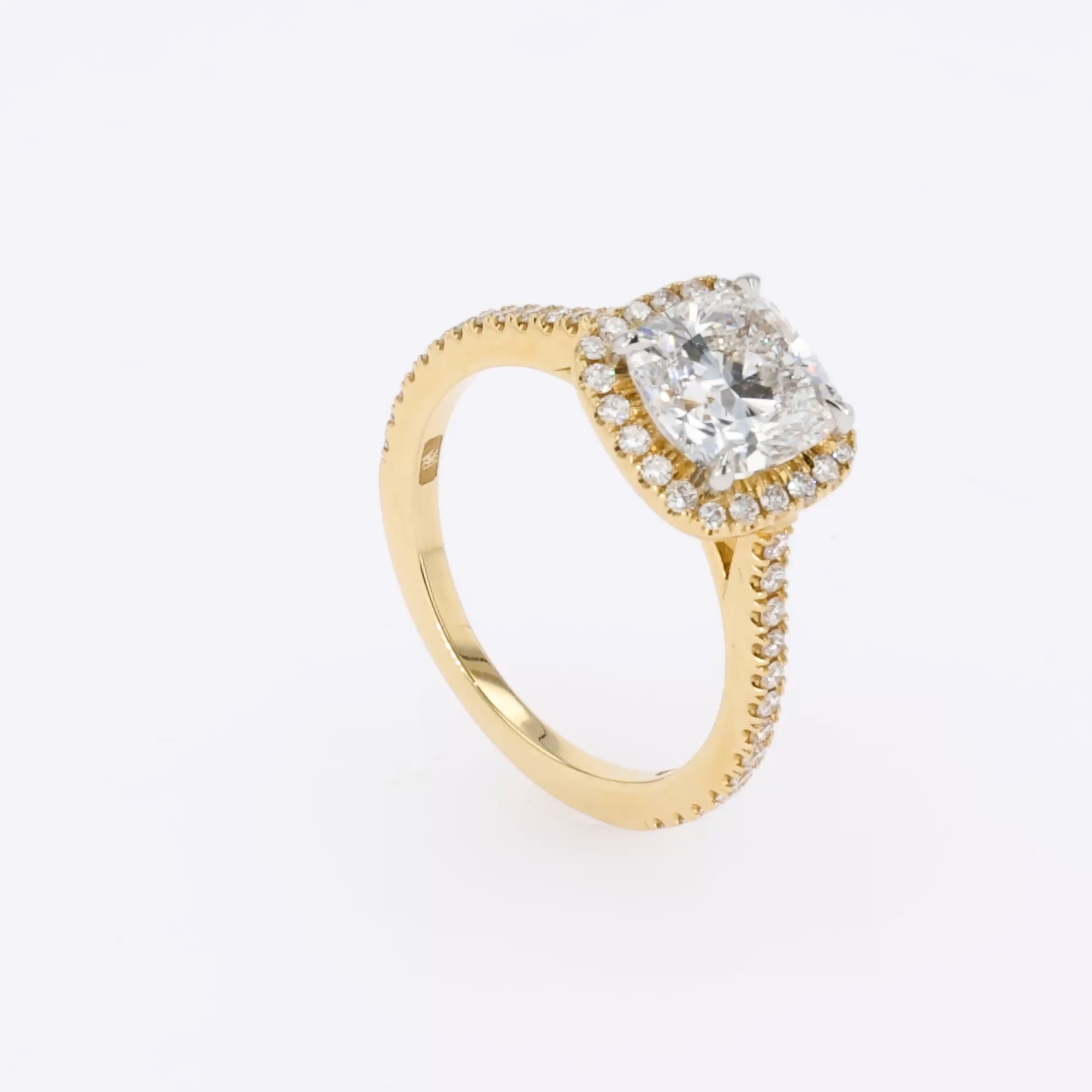 Celestial 2.01ct Cushion Cut Diamond Cluster Ring  in 18ct Yellow Gold