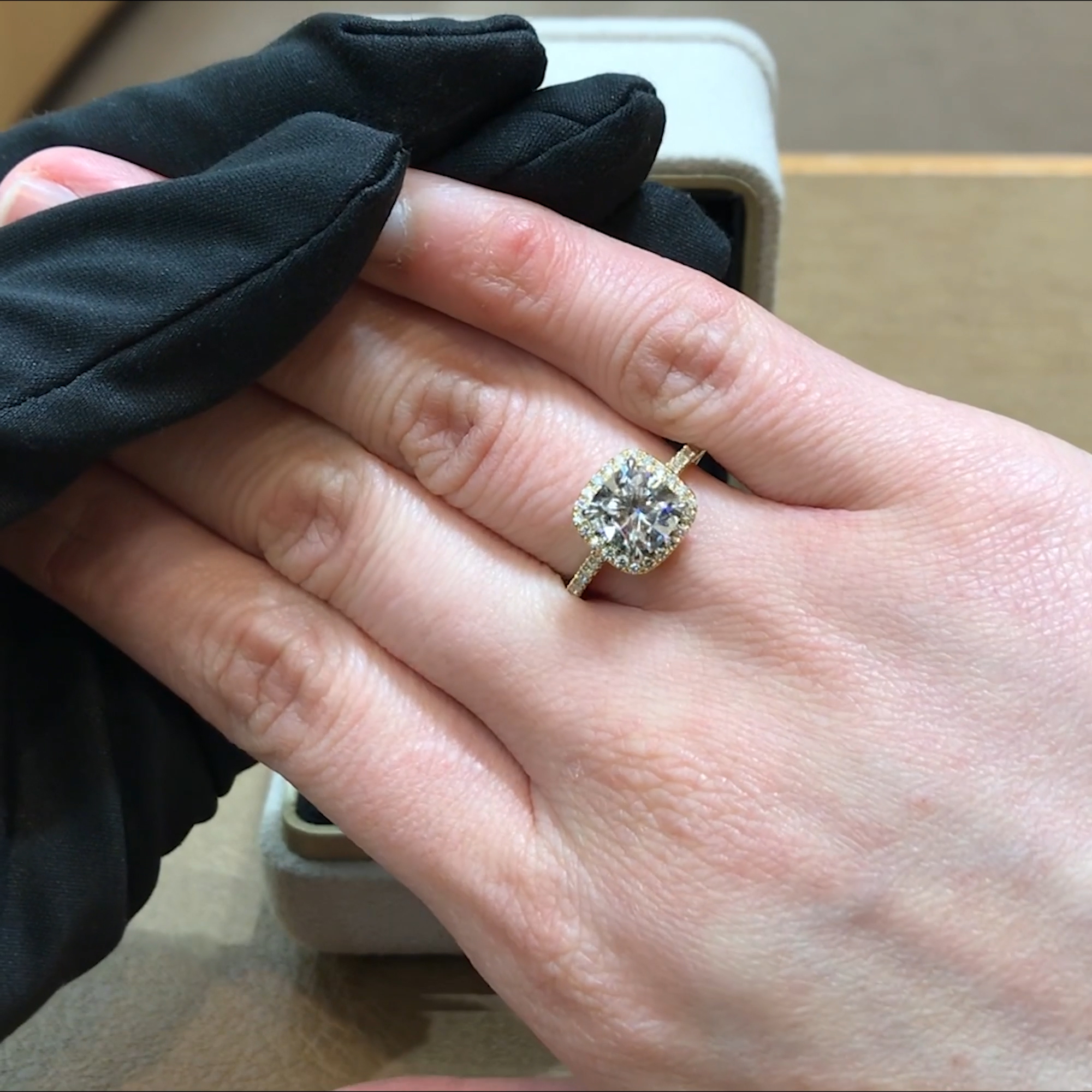 Celestial 2.01ct Cushion Cut Diamond Cluster Ring  in 18ct Yellow Gold