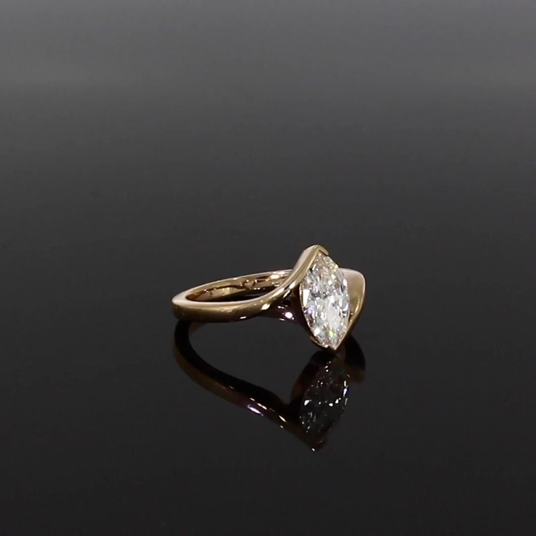 Marquise Diamond Twist Solitaire <br /> 1.15ct in 18ct Rose Gold