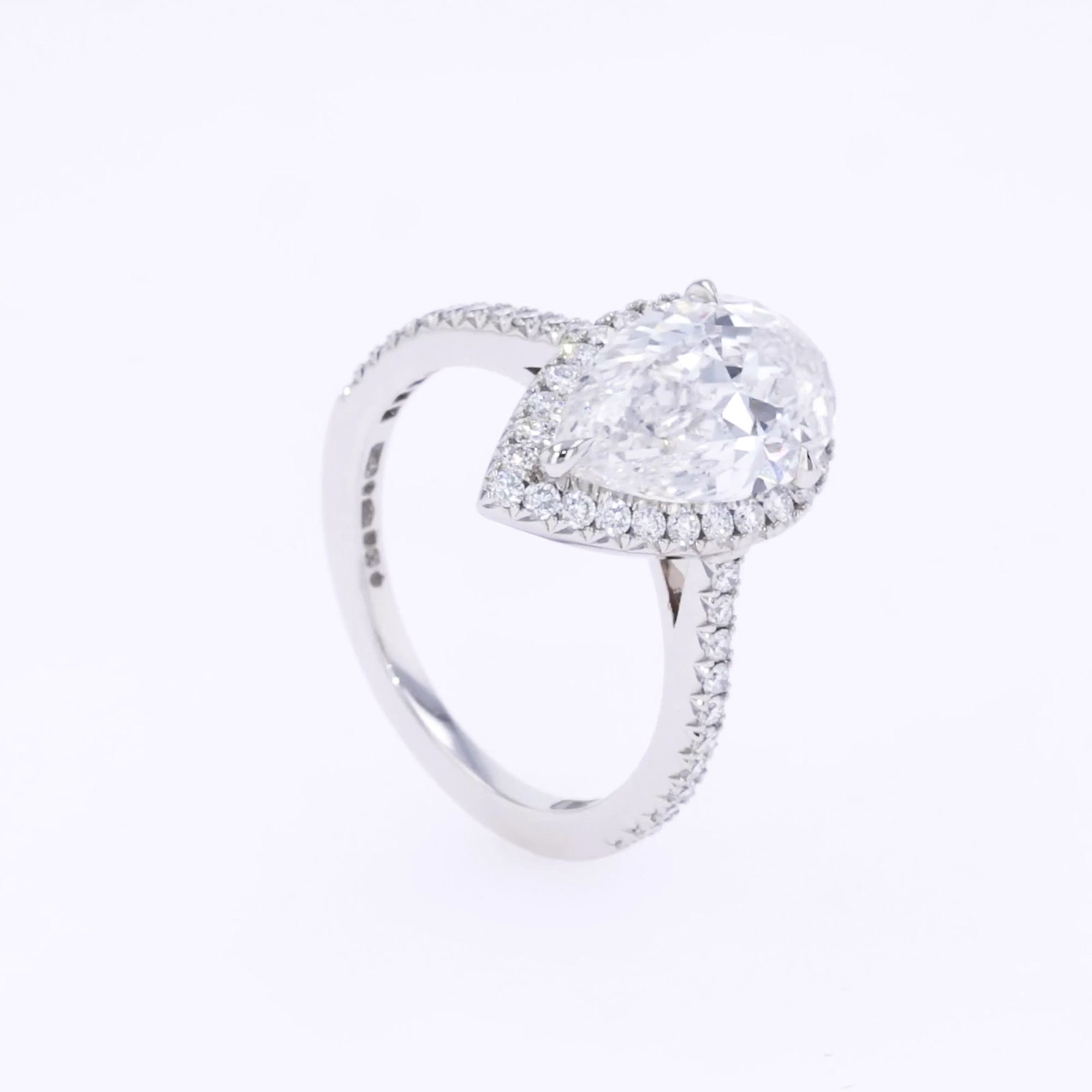 Celestial 3.01ct Pear Shaped Diamond Cluster Ring in Platinum