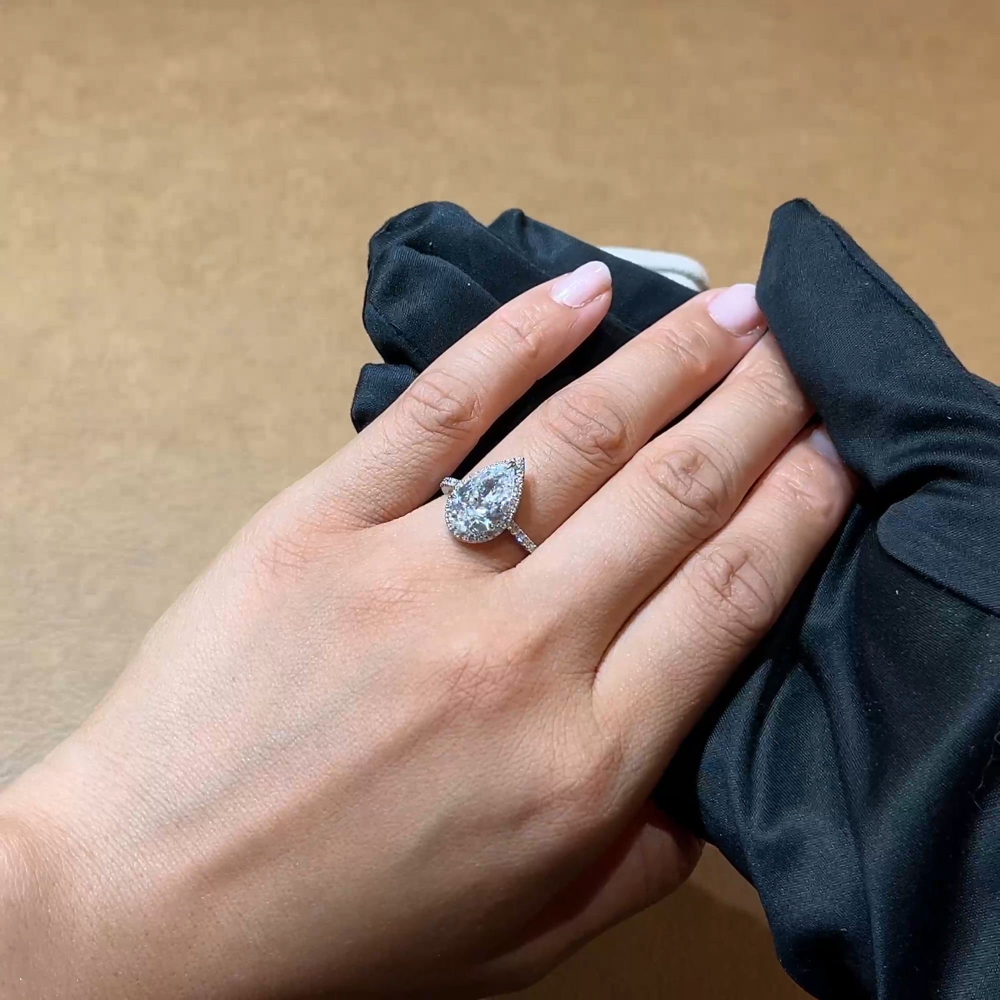 Celestial 3.01ct Pear Shaped Diamond Cluster Ring in Platinum