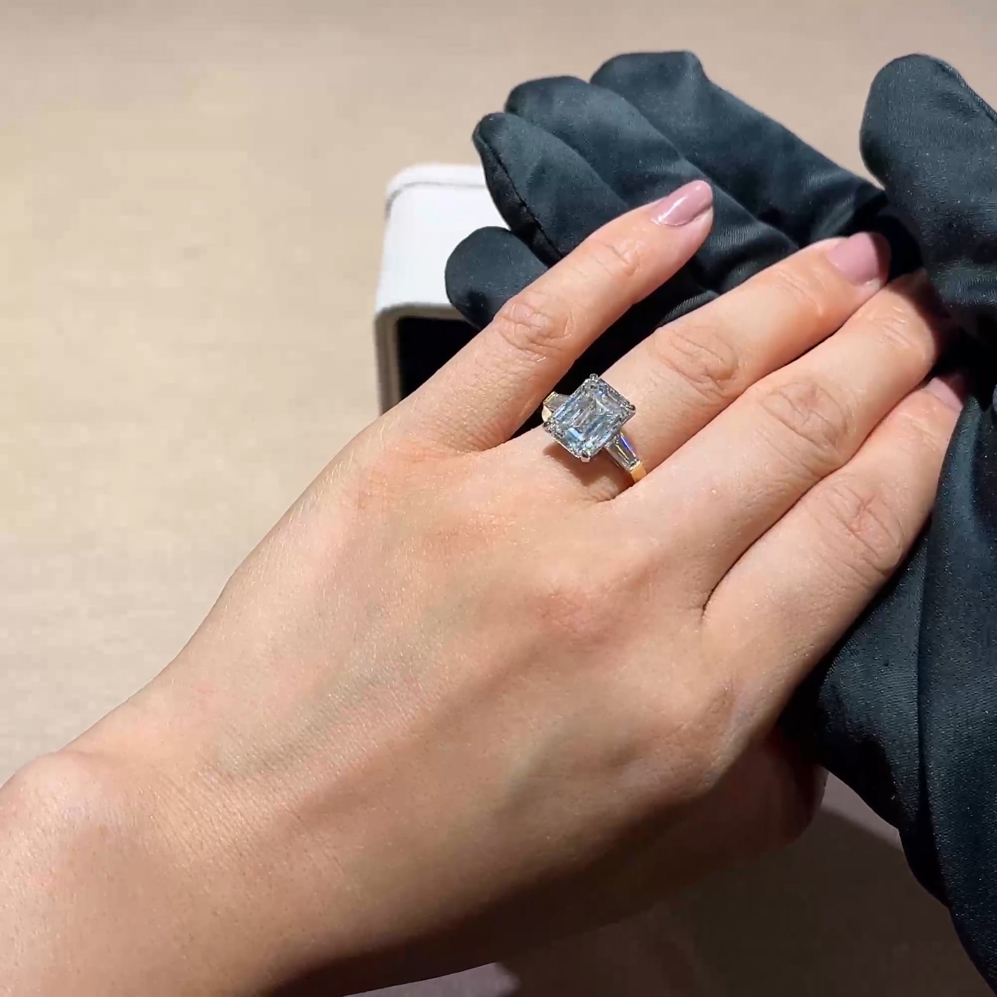 Regency 5.02ct Emerald Cut Diamond Ring in 18ct Yellow Gold and Platinum