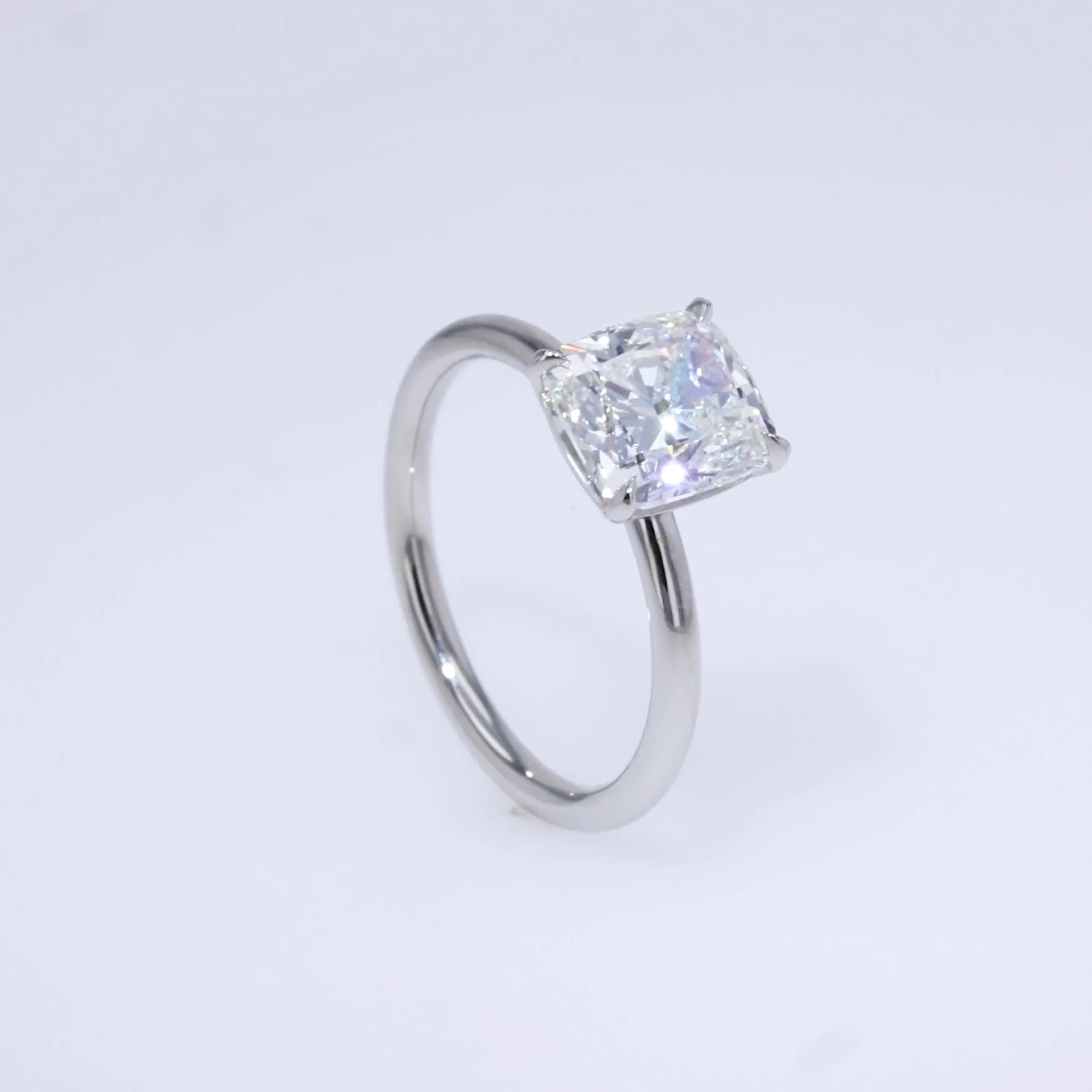 Cushion Modern 2.50ct Diamond Solitaire Ring in Platinum