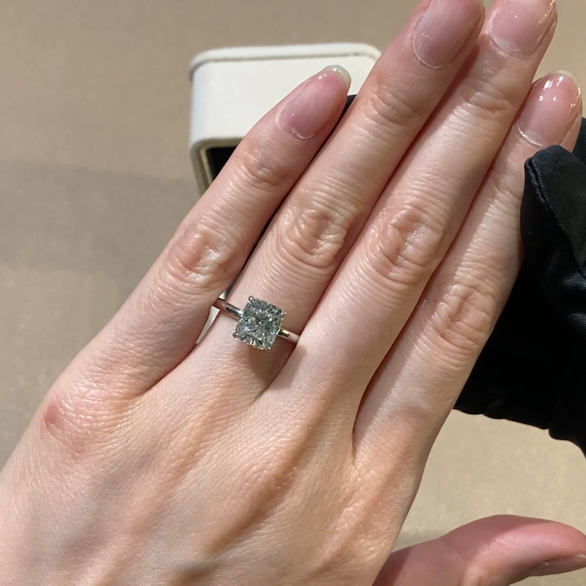 Cushion Modern 2.50ct Diamond Solitaire Ring in Platinum