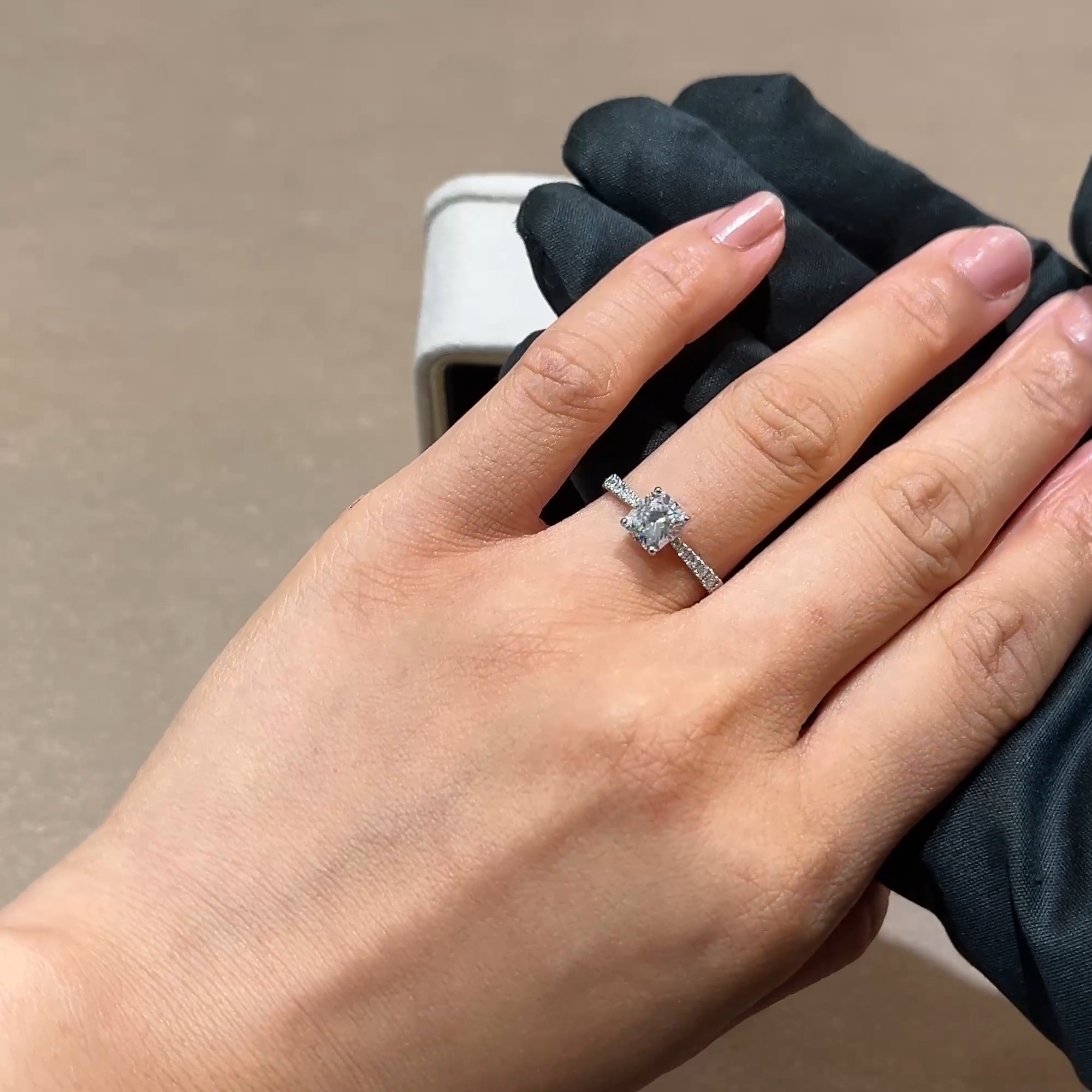 Cushion Cut 1.01ct Diamond Solitaire Ring in Platinum