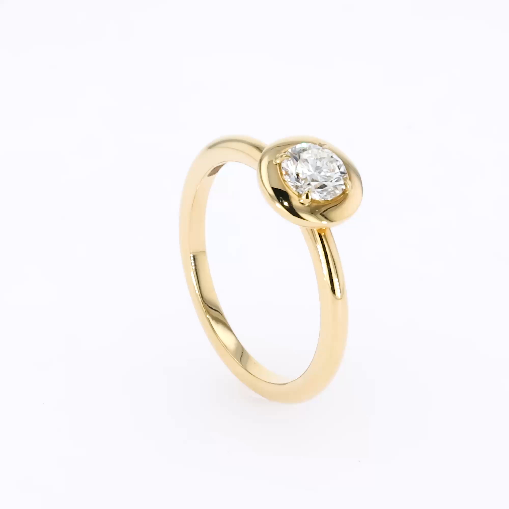 Skimming Stone 0.52ct Brilliant Cut Diamond Ring in 18ct Yellow Gold