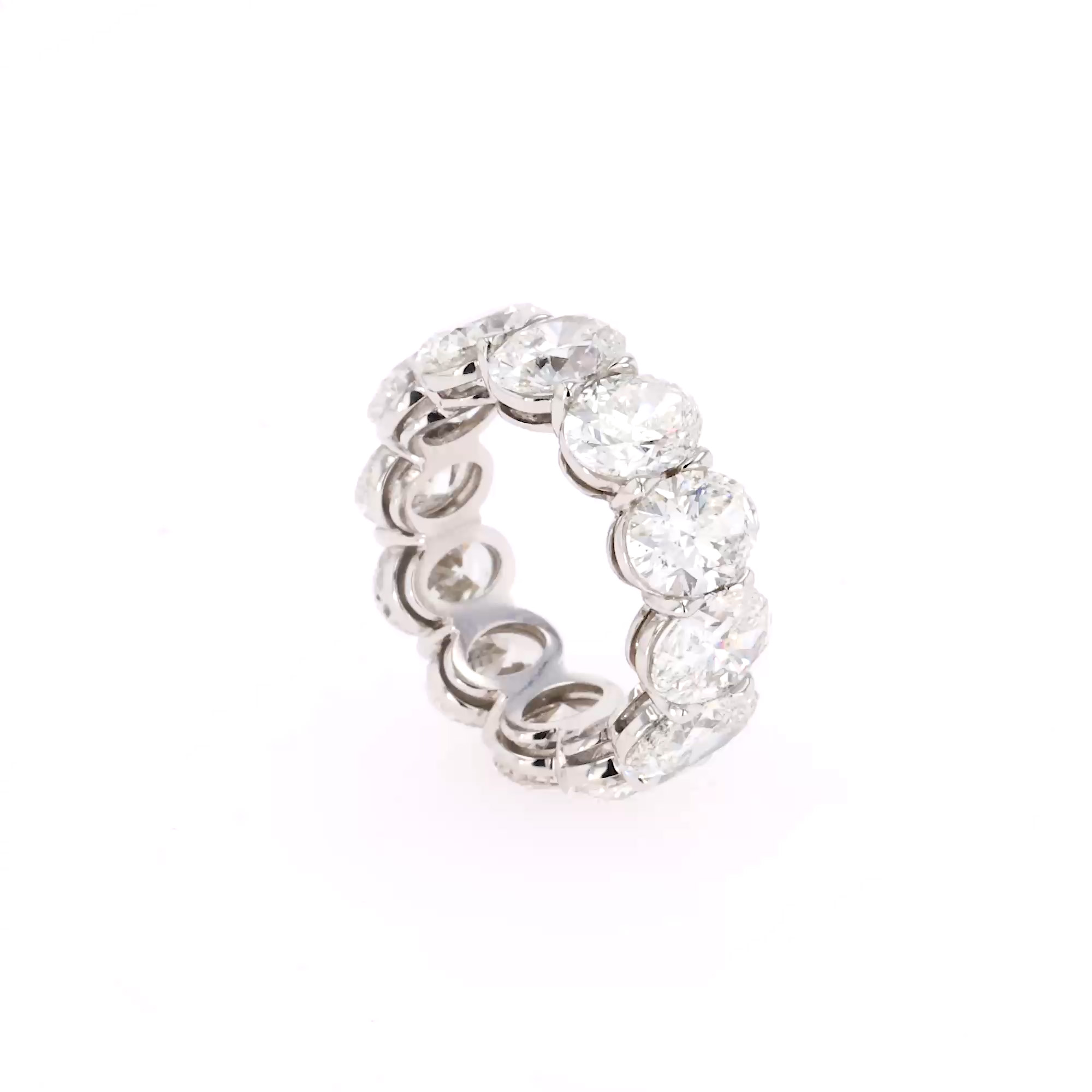 Oval Cut 12.06ct Diamond Full Eternity Ring in 18ct White Gold