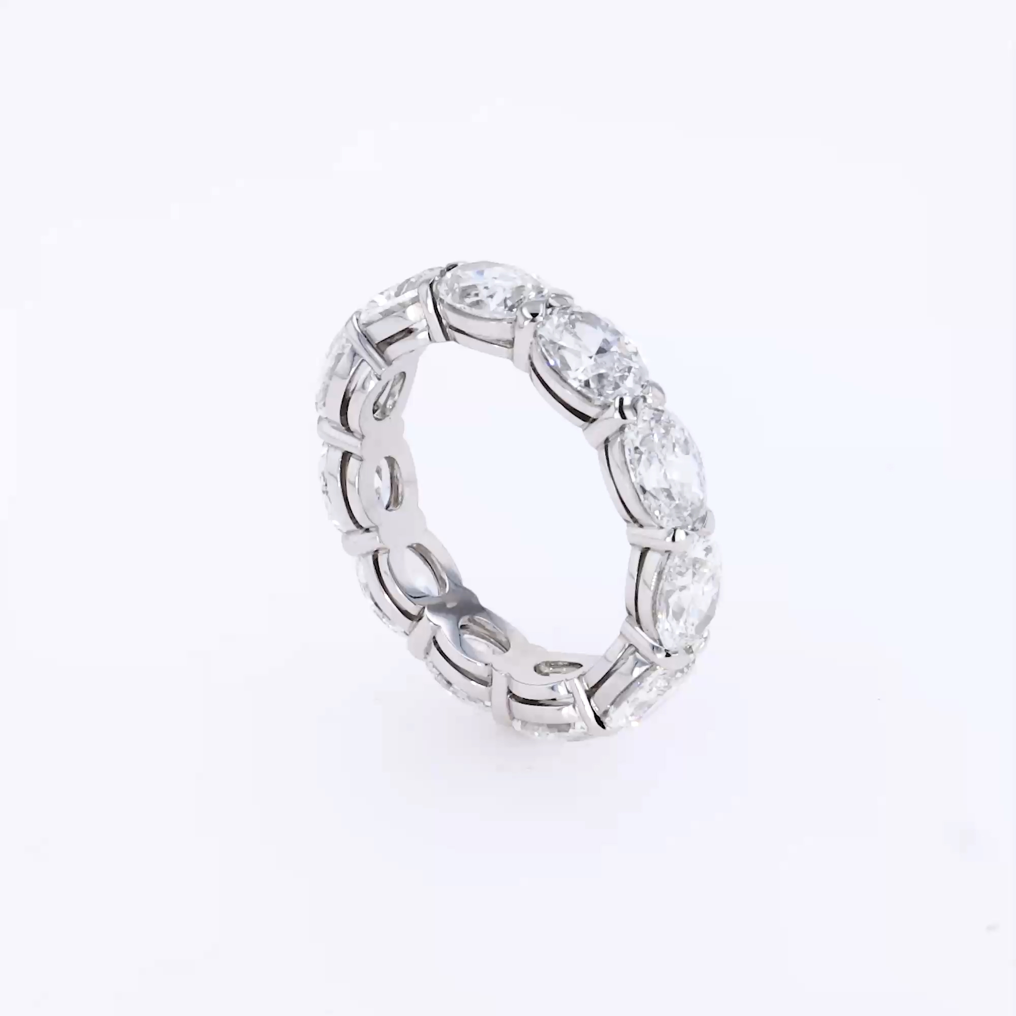 Oval Cut 6.28ct Diamond Full Eternity Ring in Platinum
