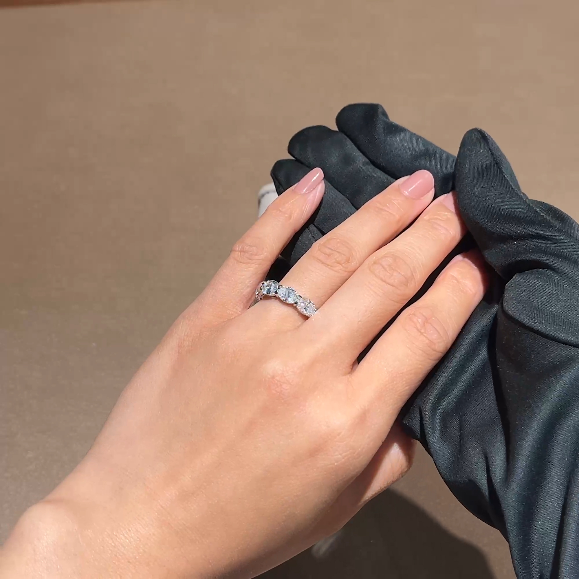 Oval Cut 6.28ct Diamond Full Eternity Ring in Platinum