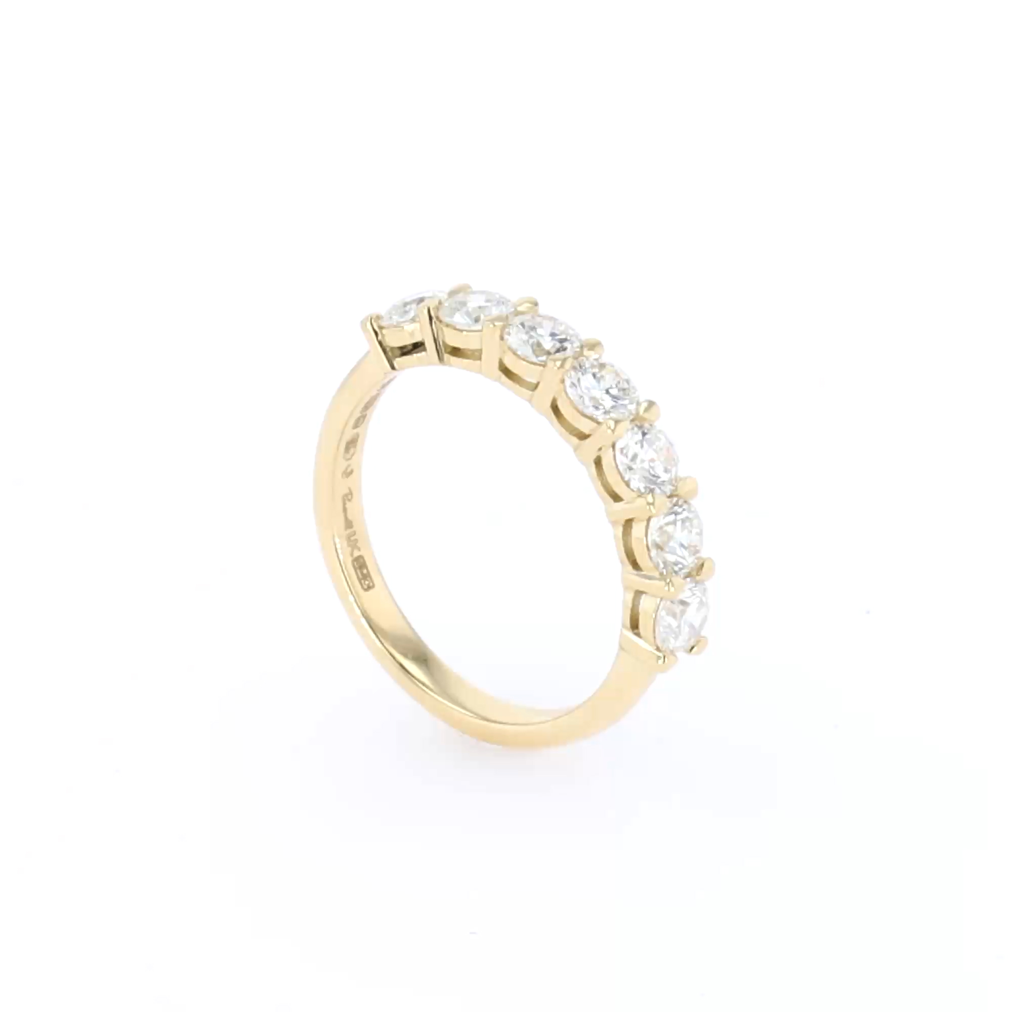 Seven Stone Diamond Ring  1.33ct in 18ct Yellow Gold