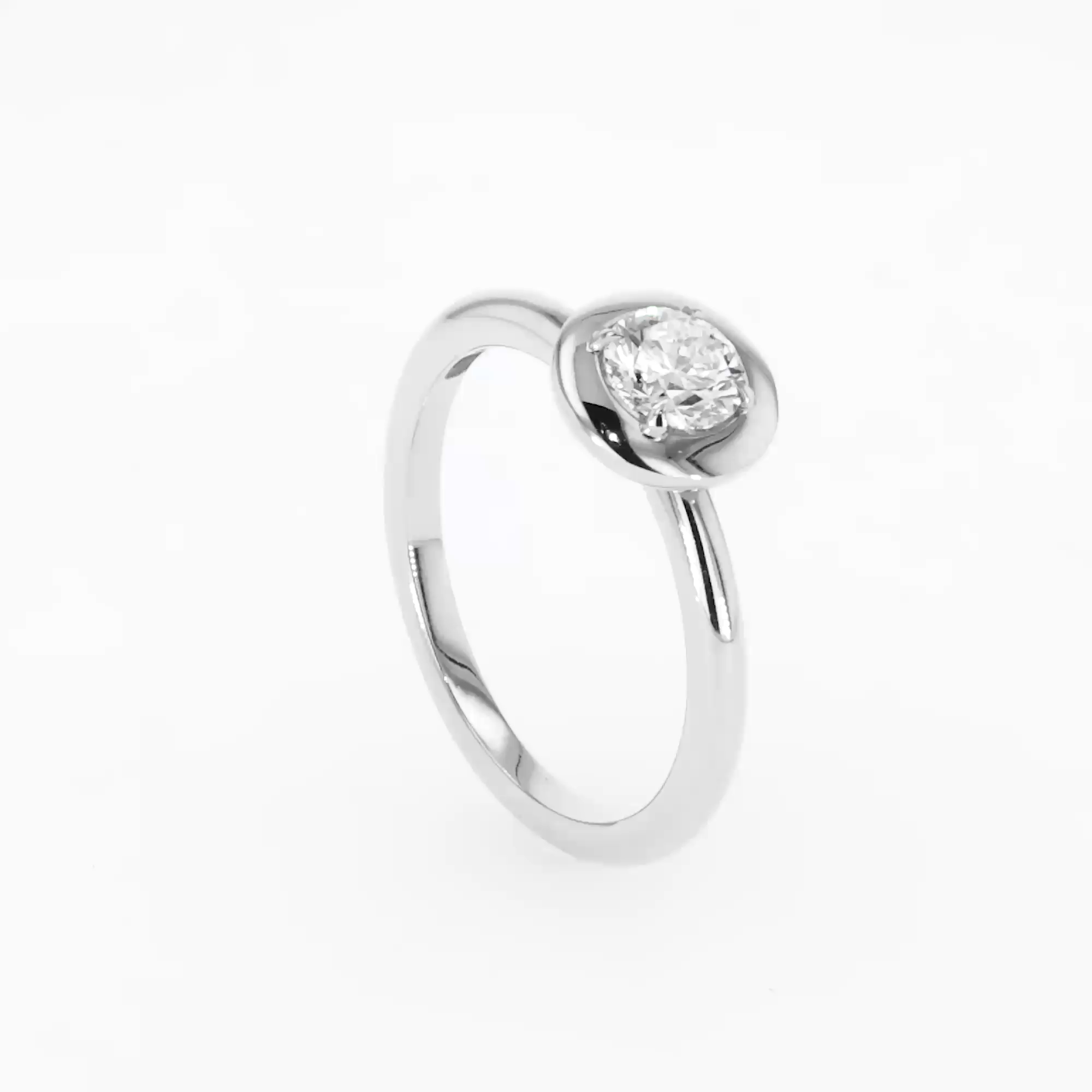 Skimming Stone 0.50ct Brilliant Cut Diamond Ring in Platinum