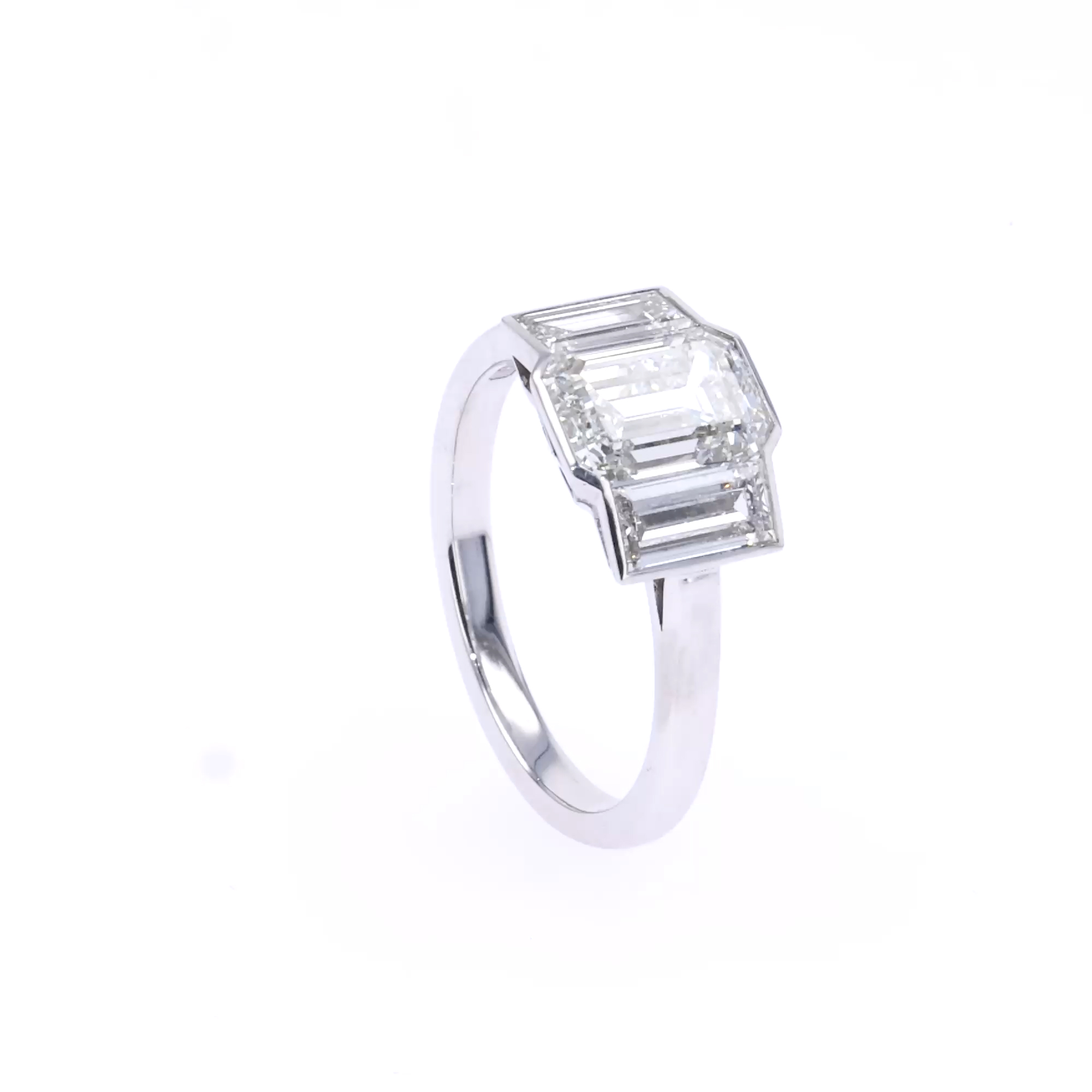 Kingdom 2.71ct Diamond Three Stone Ring in Platinum
