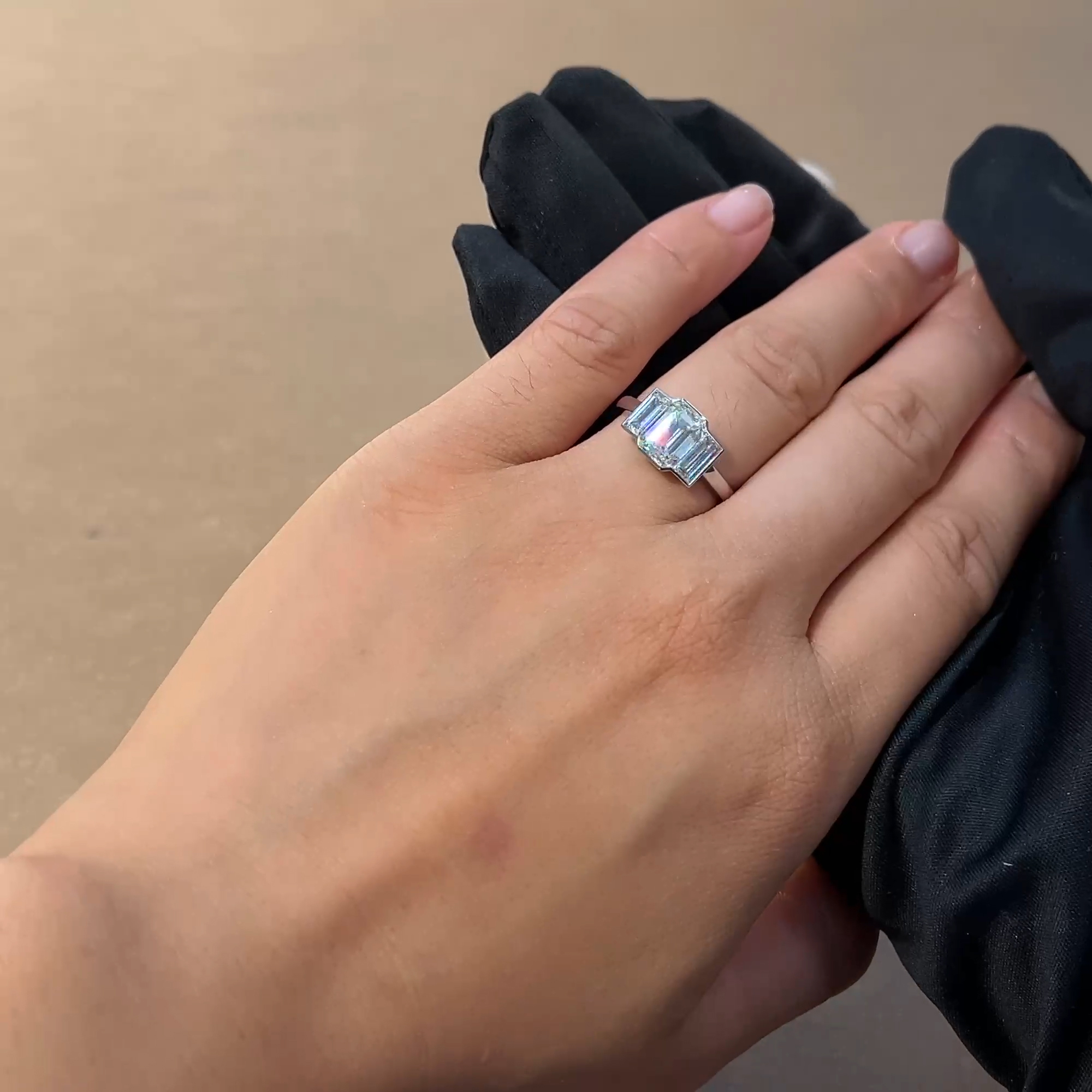 Kingdom 2.71ct Diamond Three Stone Ring in Platinum