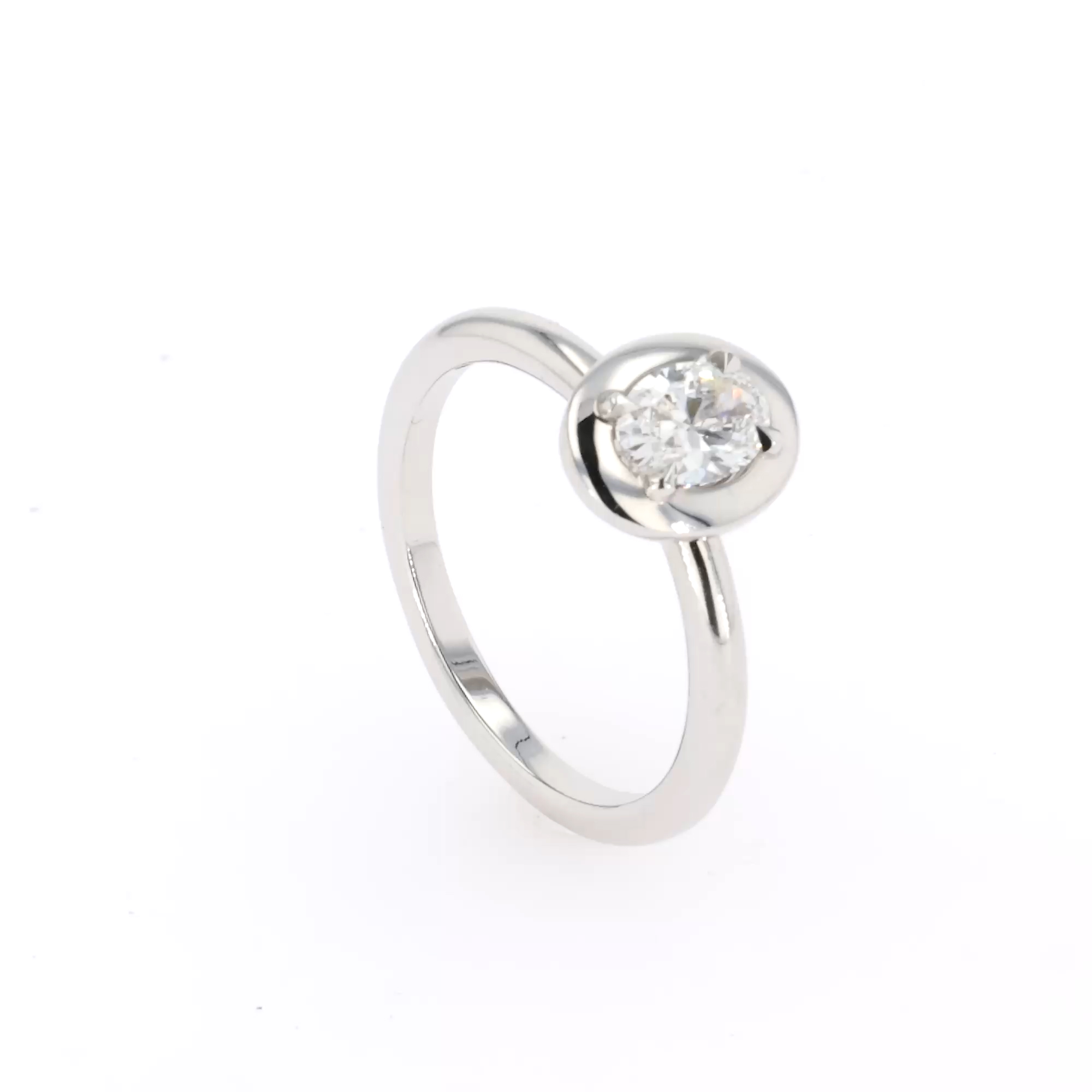 Skimming Stone 0.50ct Oval Cut Diamond Ring in Platinum