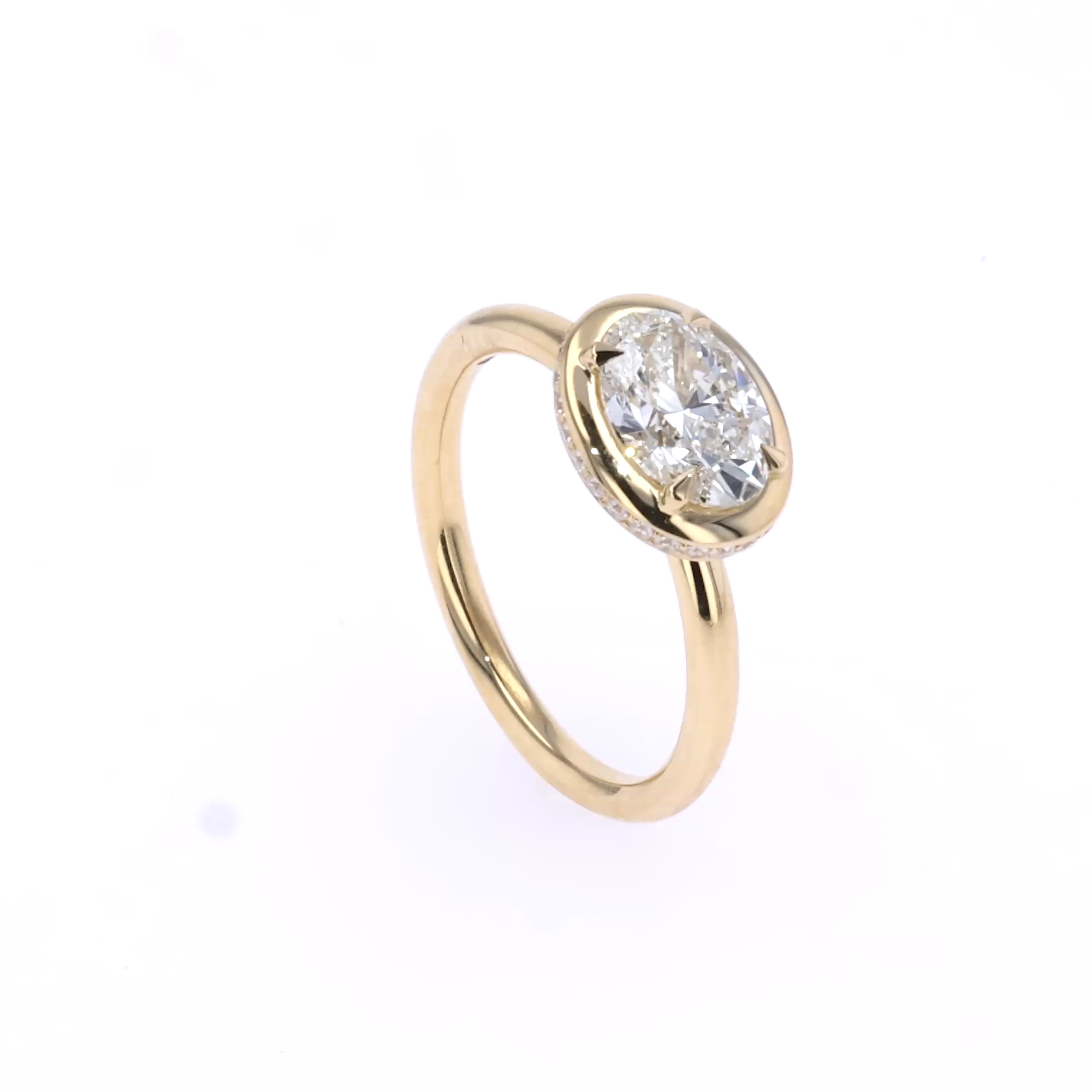 Skimming Stone 1.32ct Oval Cut Diamond Ring in 18ct Yellow Gold